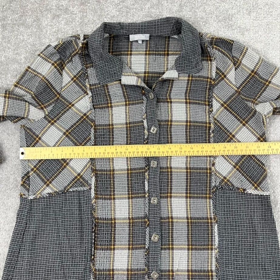 Habitat HABITAT Shirt Womens Large Gray Plaid Harvest Roll Tab Long Sleeve Tunic Top Multicolor Size L / US 10 / IT 46 - 5 Thumbnail