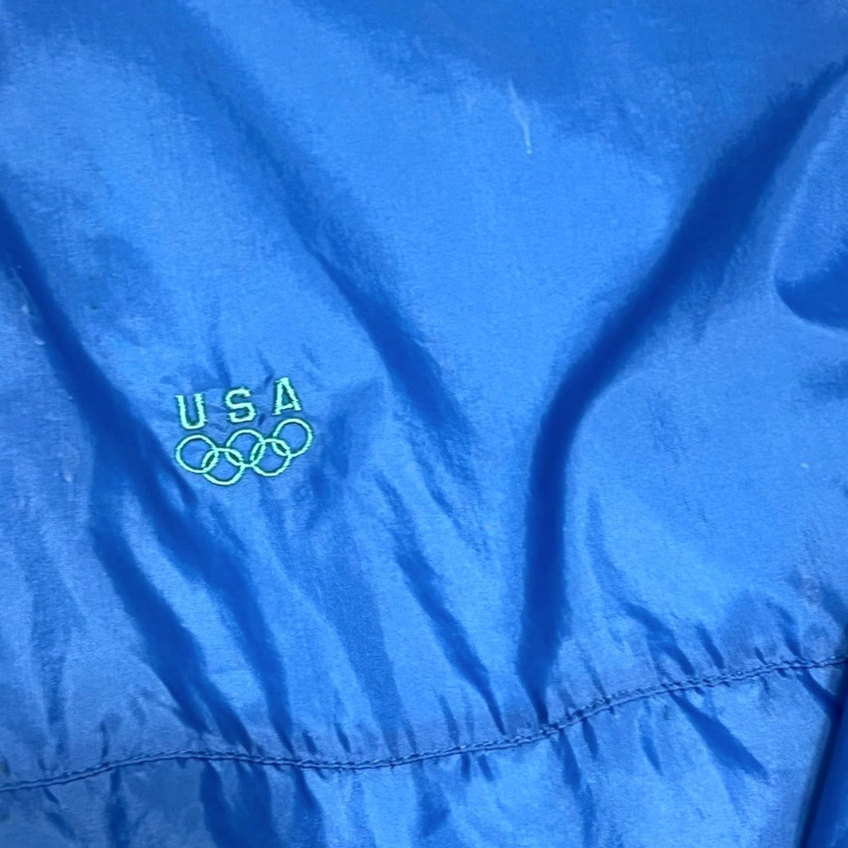 JCPenney VINTAGE USA Olympic Windbreaker Jacket M Men Blue 90s 1990s JC Penny Zippered Nylon Windbreaker Size US M / EU 48-50 / 2 - 3 Thumbnail