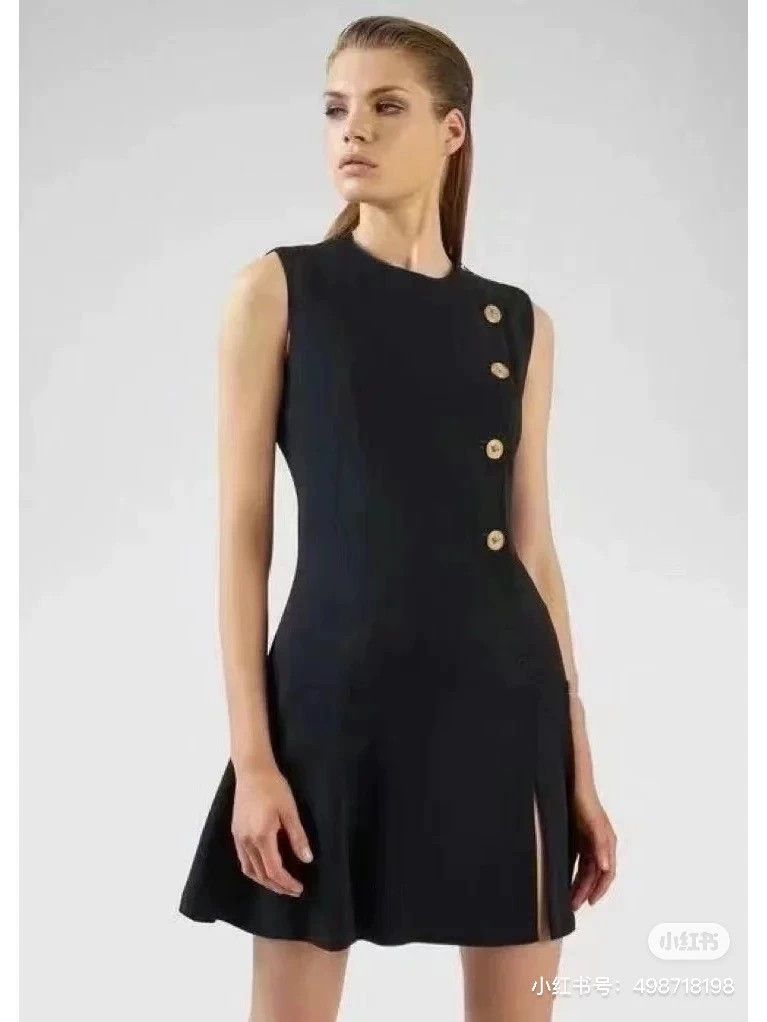 Versace Versace A little black dress made of mulberry silk Size M / US 6-8 / IT 42-44 - 7 Thumbnail