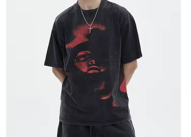 Vintage Red Graphic Face T Shirt Size US L / EU 52-54 / 3 - 1 Thumbnail