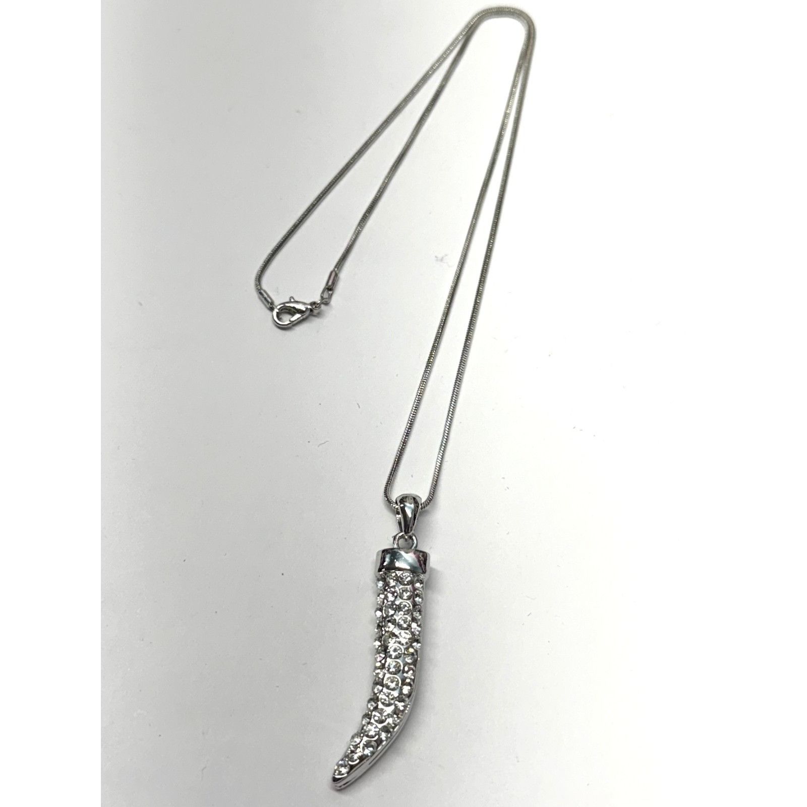 Other Vintage rhinestone silver horn snake chain necklace Size ONE SIZE - 1 Thumbnail