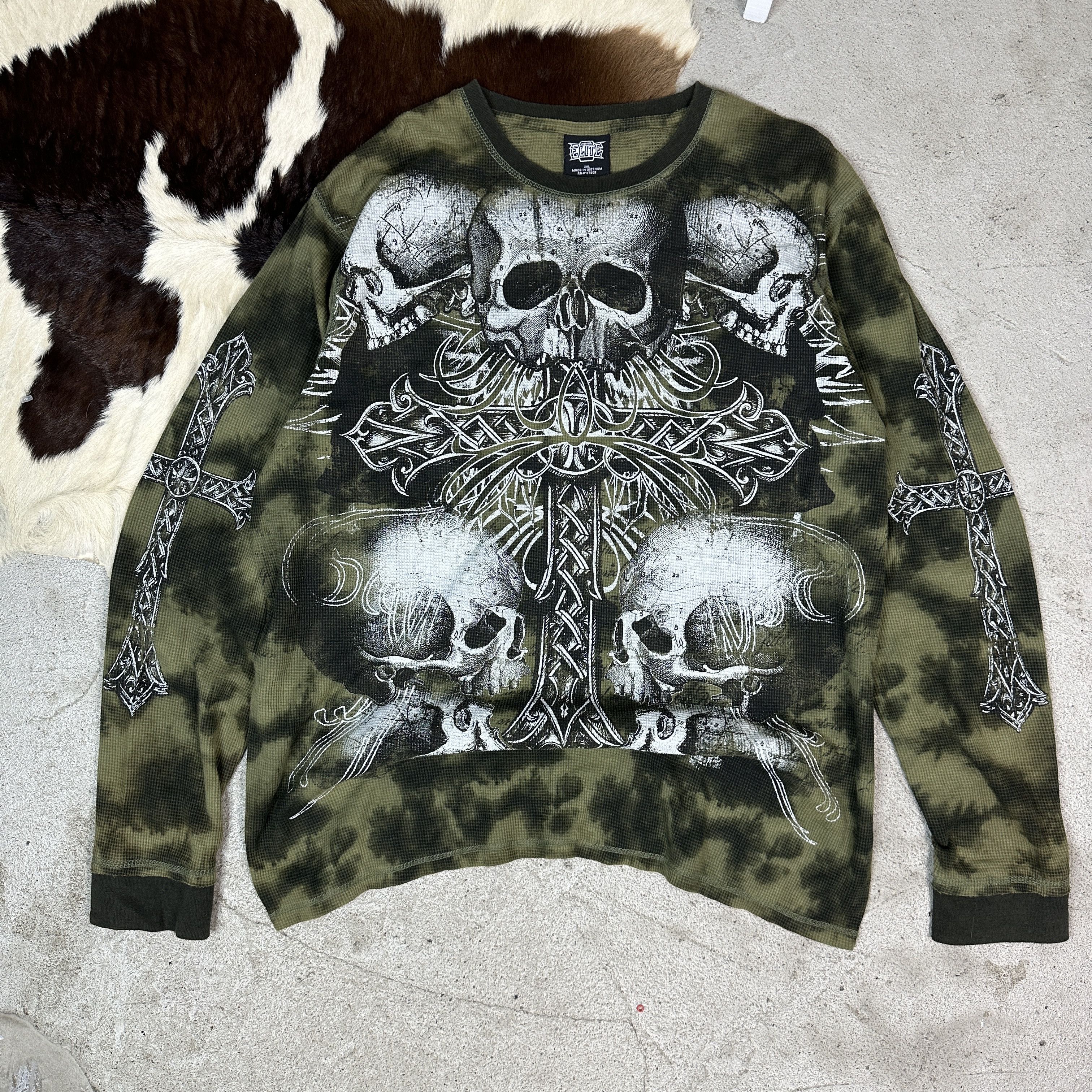 Vintage Vintage MMA Elite Skull Longsleeve Size US XXL / EU 58 / 5 - 2 Thumbnail