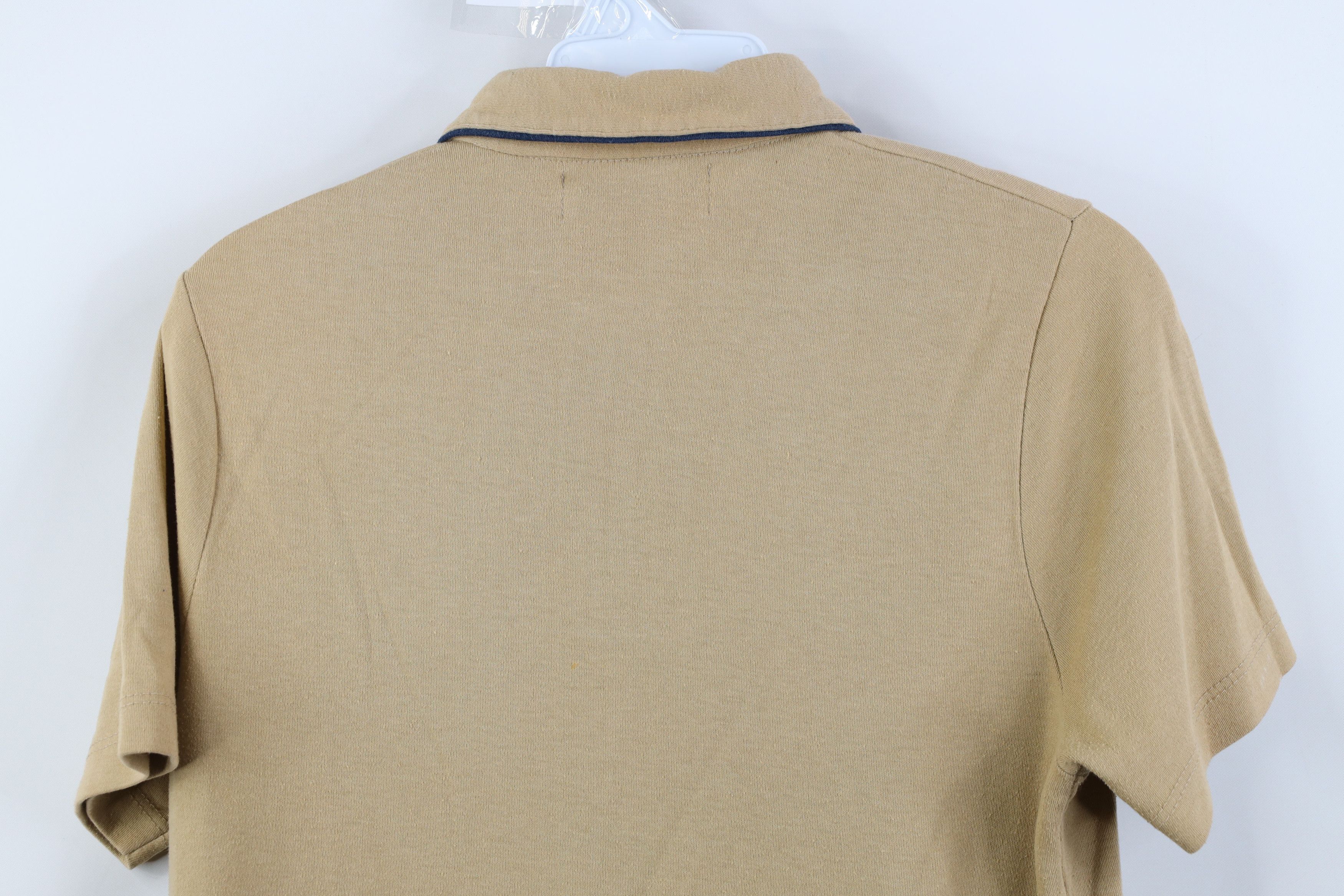 Vintage Vintage 70s Streetwear Knit Collared Polo Shirt Beige Size L / US 10 / IT 46 - 13 Thumbnail