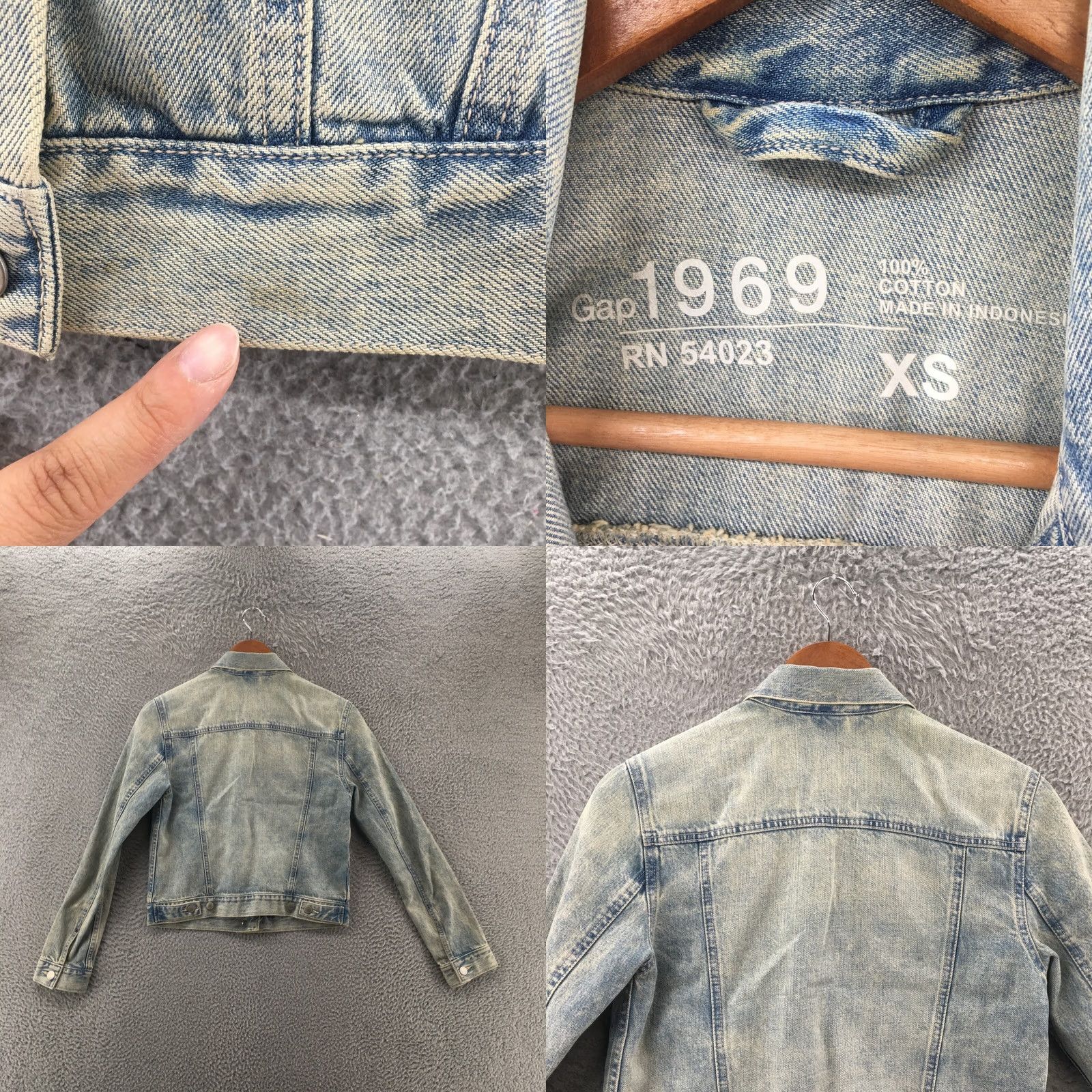 Gap Gap Jacket Womens XS Blue Cotton 1969 Cropped Denim Button Up Light Wash Casual Size XS / US 0-2 / IT 36-38 - 8 Thumbnail