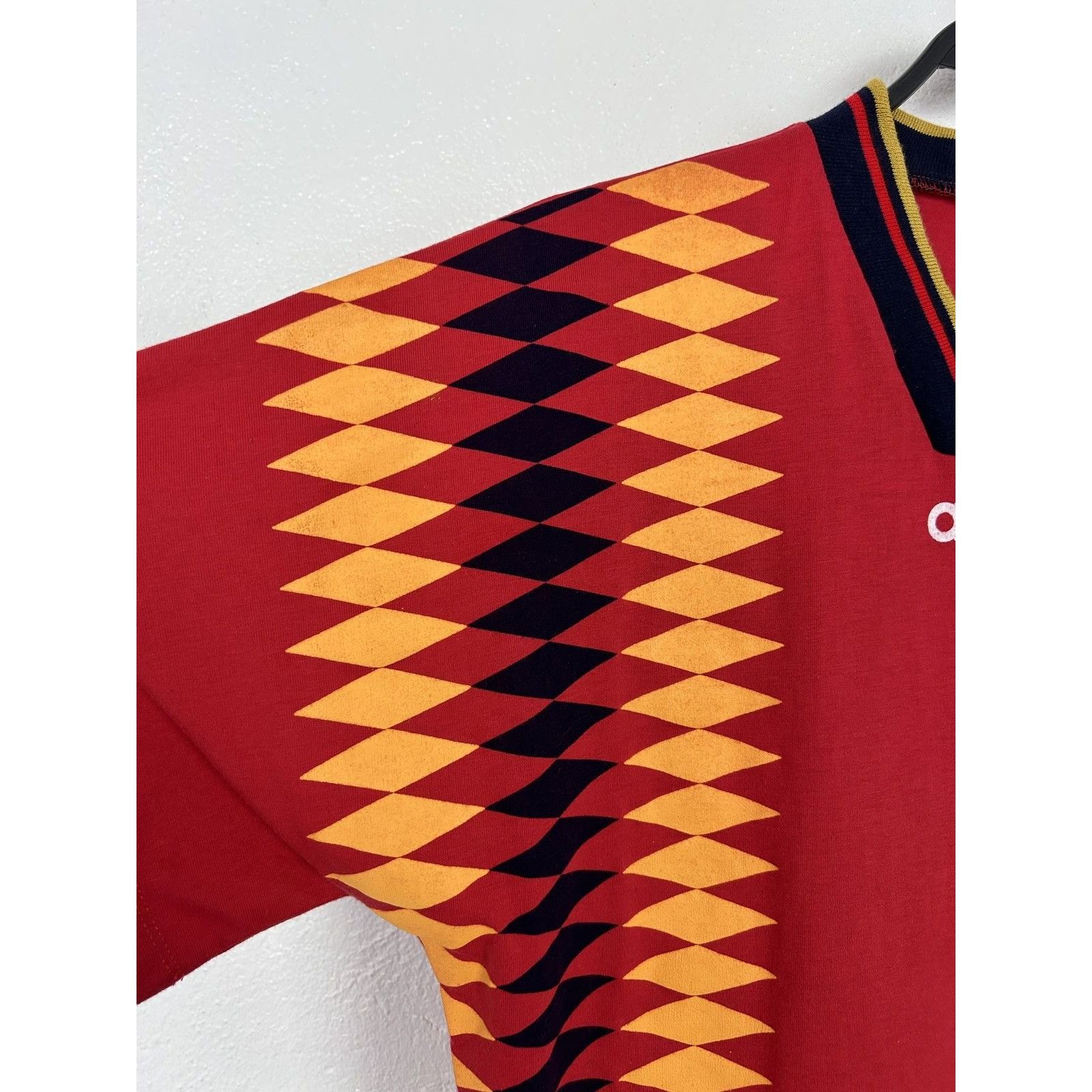 Adidas 90s Vintage 1994 Spain RSFF Home Kit V-Neck T-Shirt In Red Size US L / EU 52-54 / 3 - 4 Thumbnail