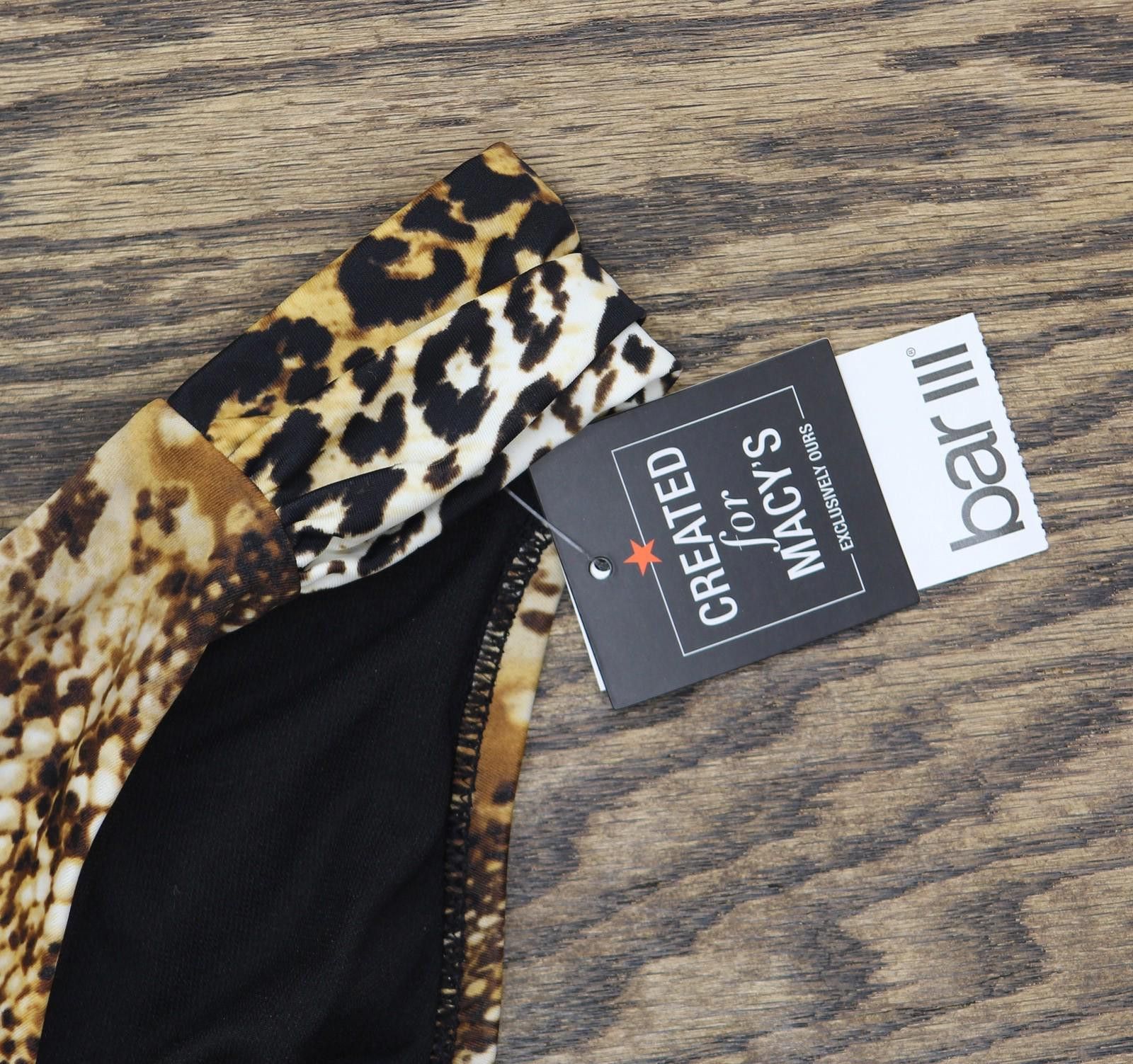 Bar III Nwt Bar Iii Hipster Bikini Bottoms Natural Animal Brown M Size ONE SIZE - 3 Thumbnail