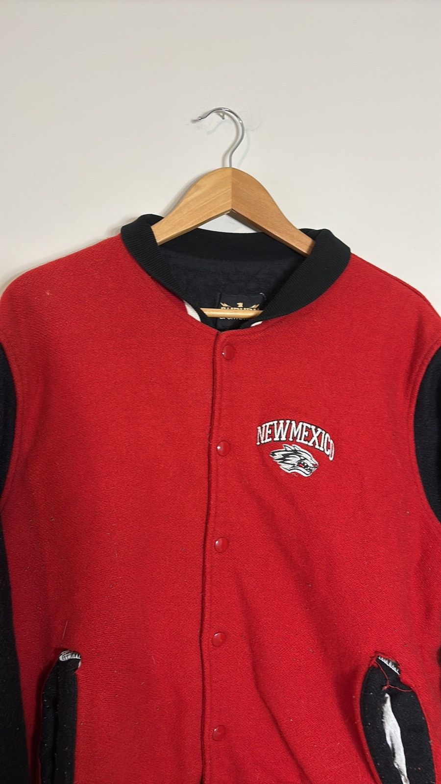 Auburn Sportswear Vintage University of New Mexico Lobos Wool Varsity Jacket Size US M / EU 48-50 / 2 - 2 Thumbnail