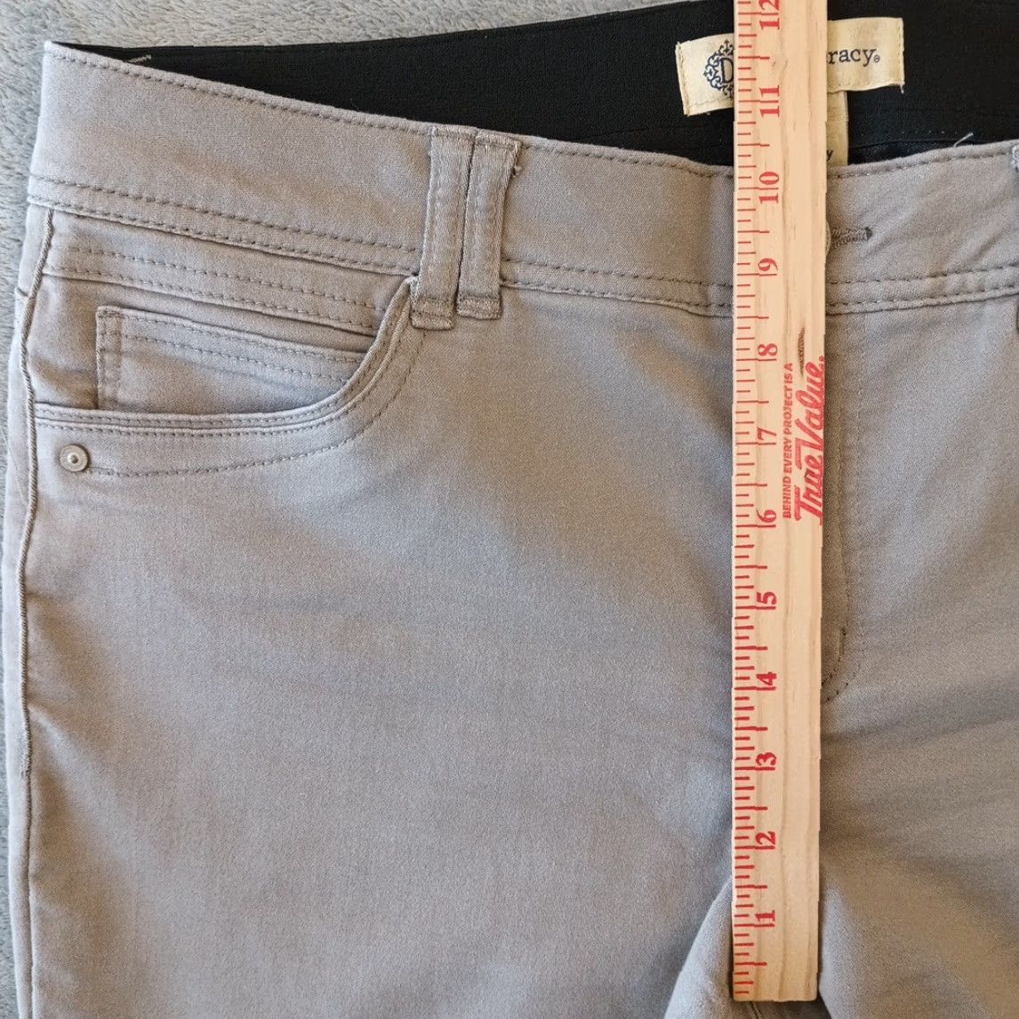 Vintage Democracy Ankle Pants Womens Size 14 Gray Skinny 36x28 Mid Rise Slim Stretch Cotton Blend Zippered Size 36" / US 14 / IT 50 - 3 Thumbnail