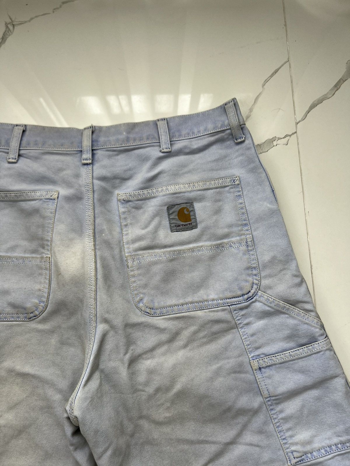 Carhartt × Vintage 90’s CARHARTT SIGNLE KNEE SHORTS DISTRESSED THRASHED Y2K Size US 34 / EU 50 - 5 Thumbnail