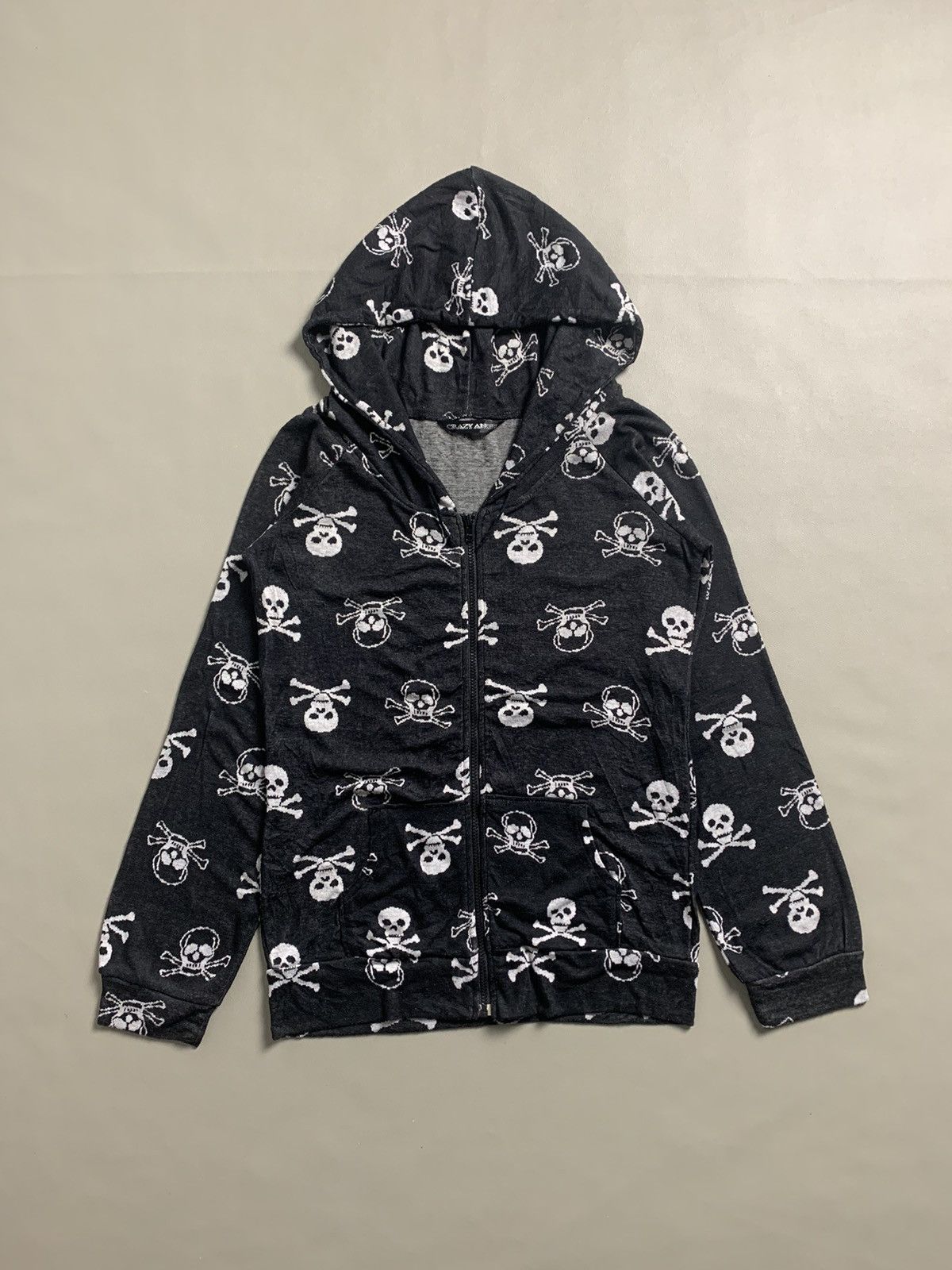 If Six Was Nine × Japanese Brand × Le Grande Bleu (L.G.B.) Vtg Zip Hoodie Crazy Angle Skull Print Size US M / EU 48-50 / 2 - 1 Thumbnail