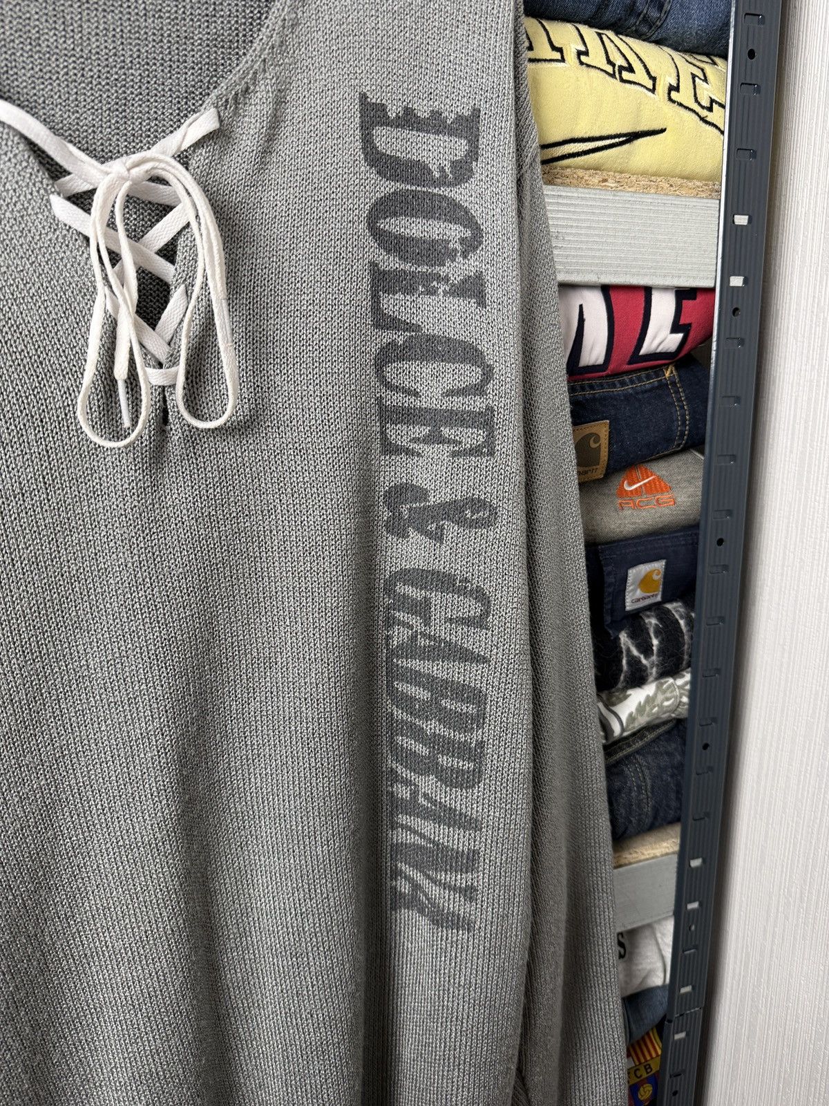 Vintage Vintage Dolce Gabbana Ribbed Sweater Big Logo Avant Garde Size US XXL / EU 58 / 5 - 6 Thumbnail