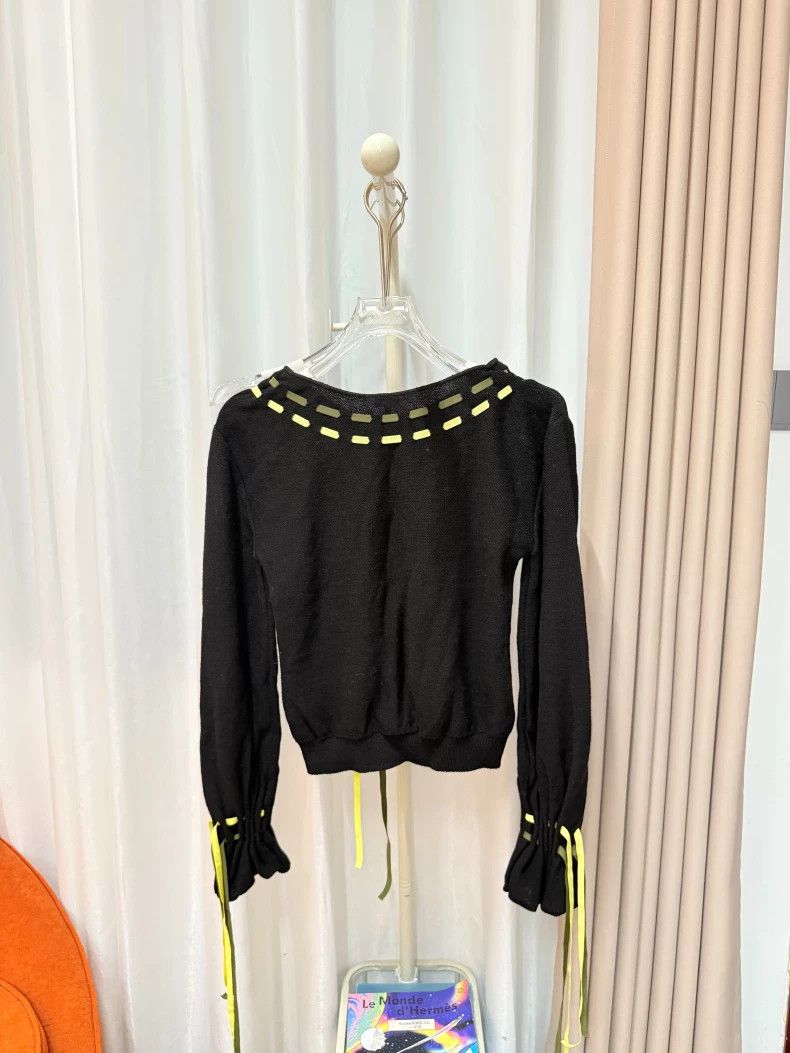 Loewe LOEWE Black Wool Knit Fringe Sweater, Size XS Size XS / US 0-2 / IT 36-38 - 2 Thumbnail