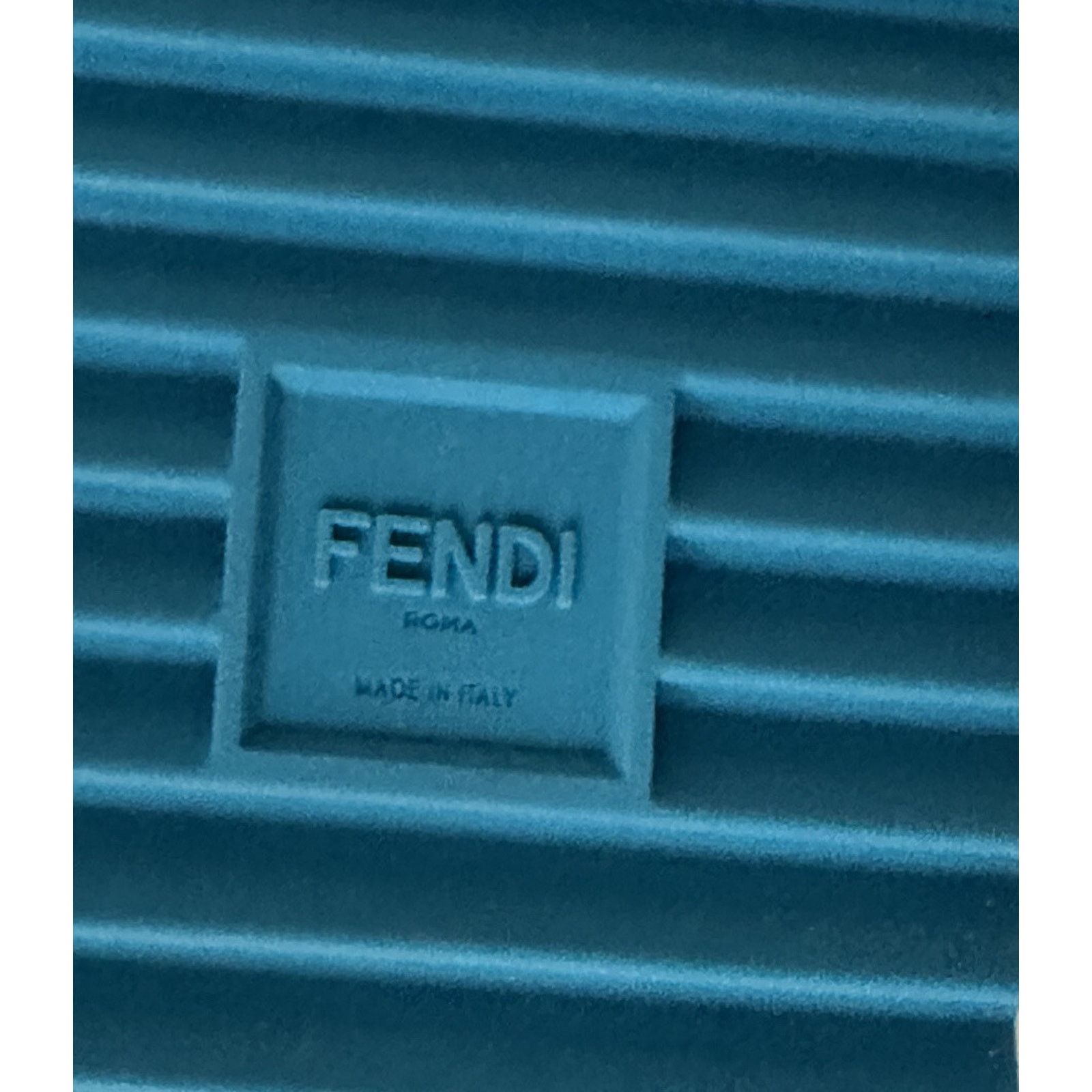 Fendi Fendi Men's FF Rubber Sandals Cyber Blue 13 US/12 UK 7X1377 Size US 13 / EU 46 - 12 Thumbnail