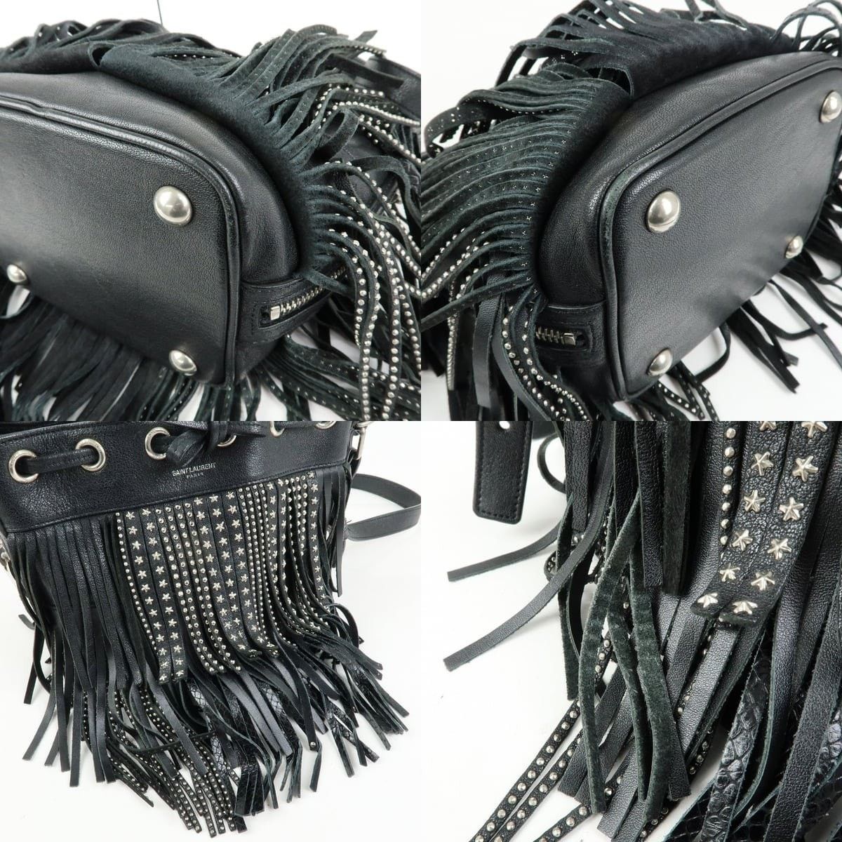 Saint Laurent Paris Saint Laurent Studded Fringe Calfskin Bucket Bag Size ONE SIZE - 5 Thumbnail