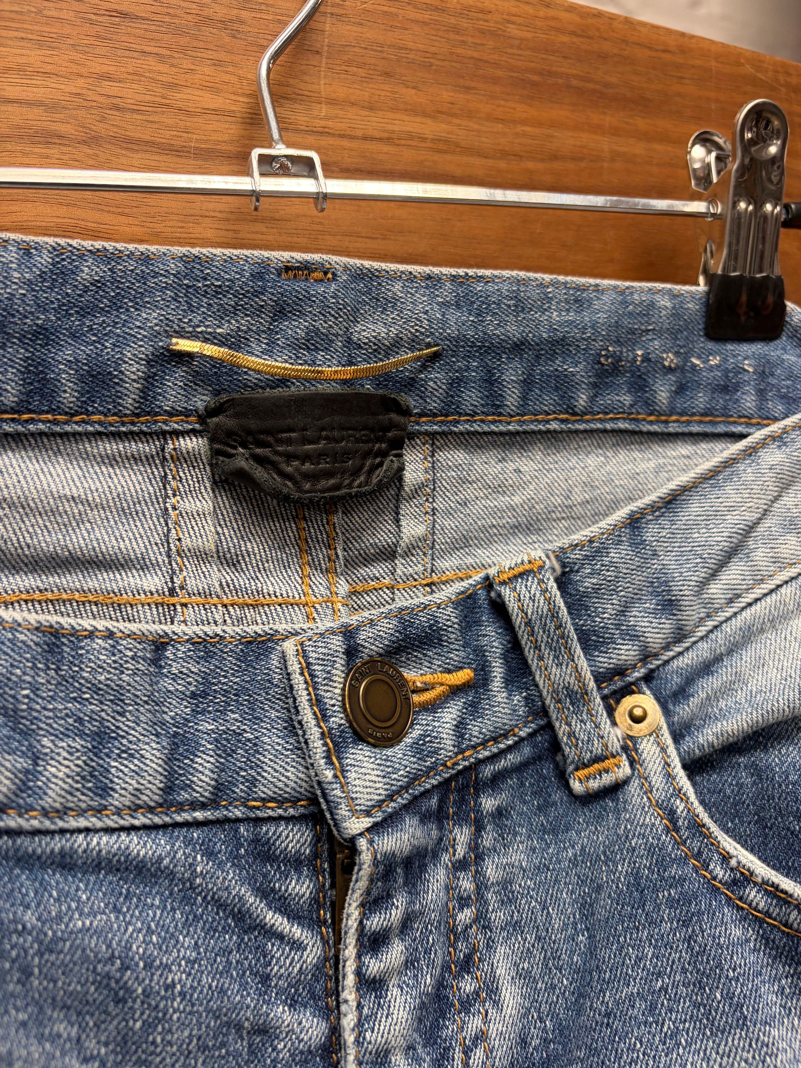 Saint Laurent Paris Saint Laurent ‘Inserted Side Seam’ Blue Skinny Jeans Size US 29 - 3 Thumbnail