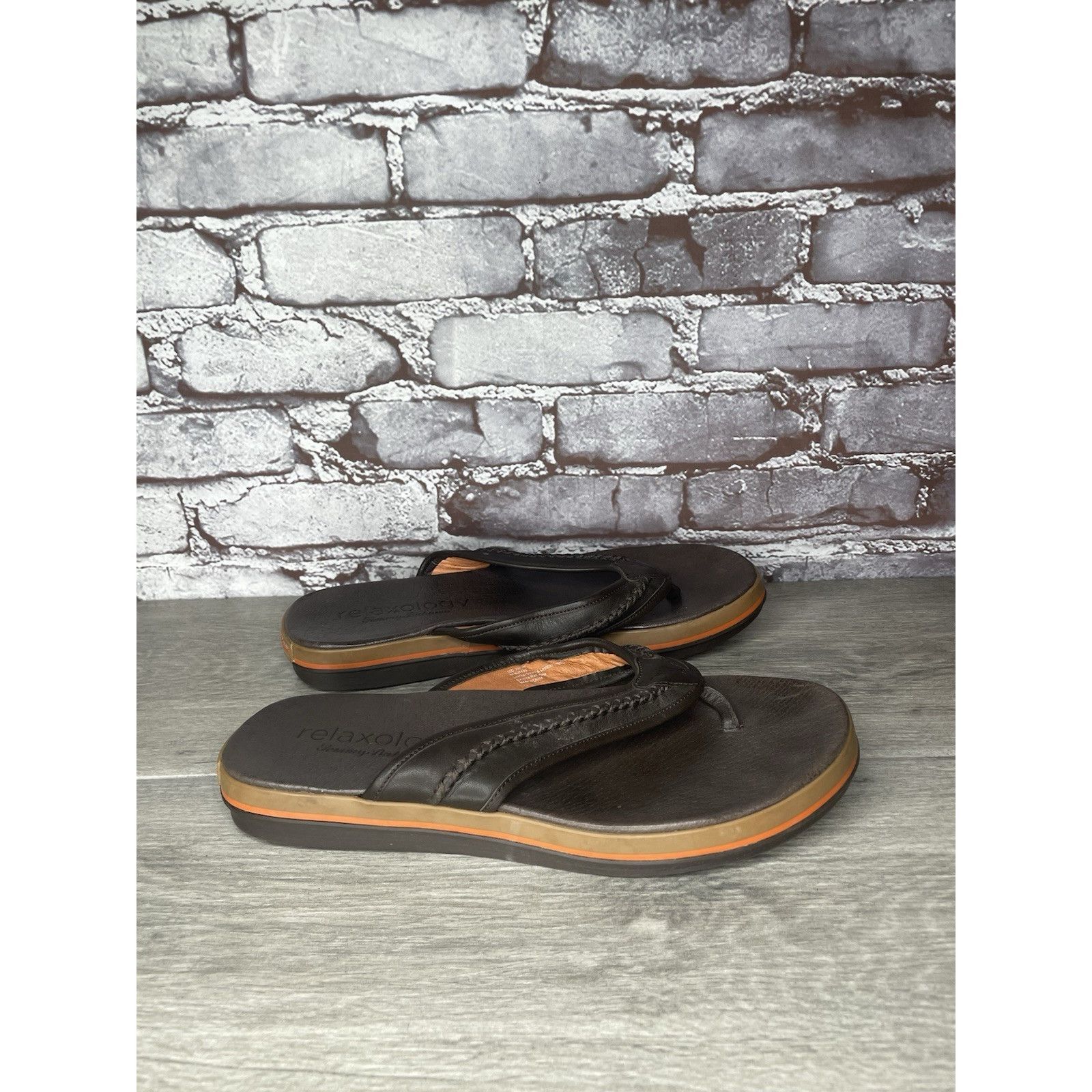 Tommy Bahama TOMMY BAHAMA RELAXOLOGY Jasper Brown Leather Synthetic FlipF Size US 10 / EU 43 - 17 Thumbnail