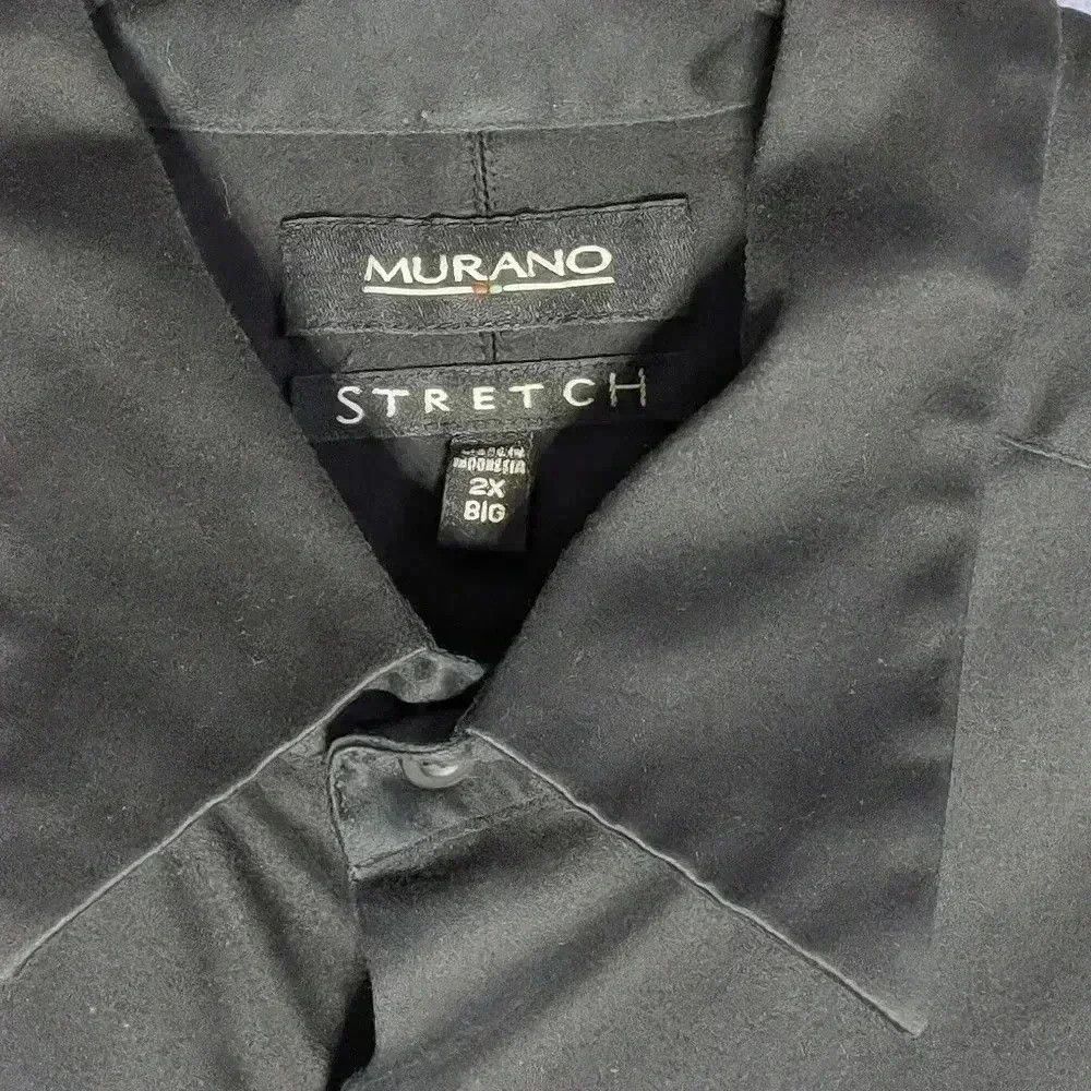 Murano Murano Black shiny long sleeve button down XXL stretch Size US XXL / EU 58 / 5 - 2 Thumbnail