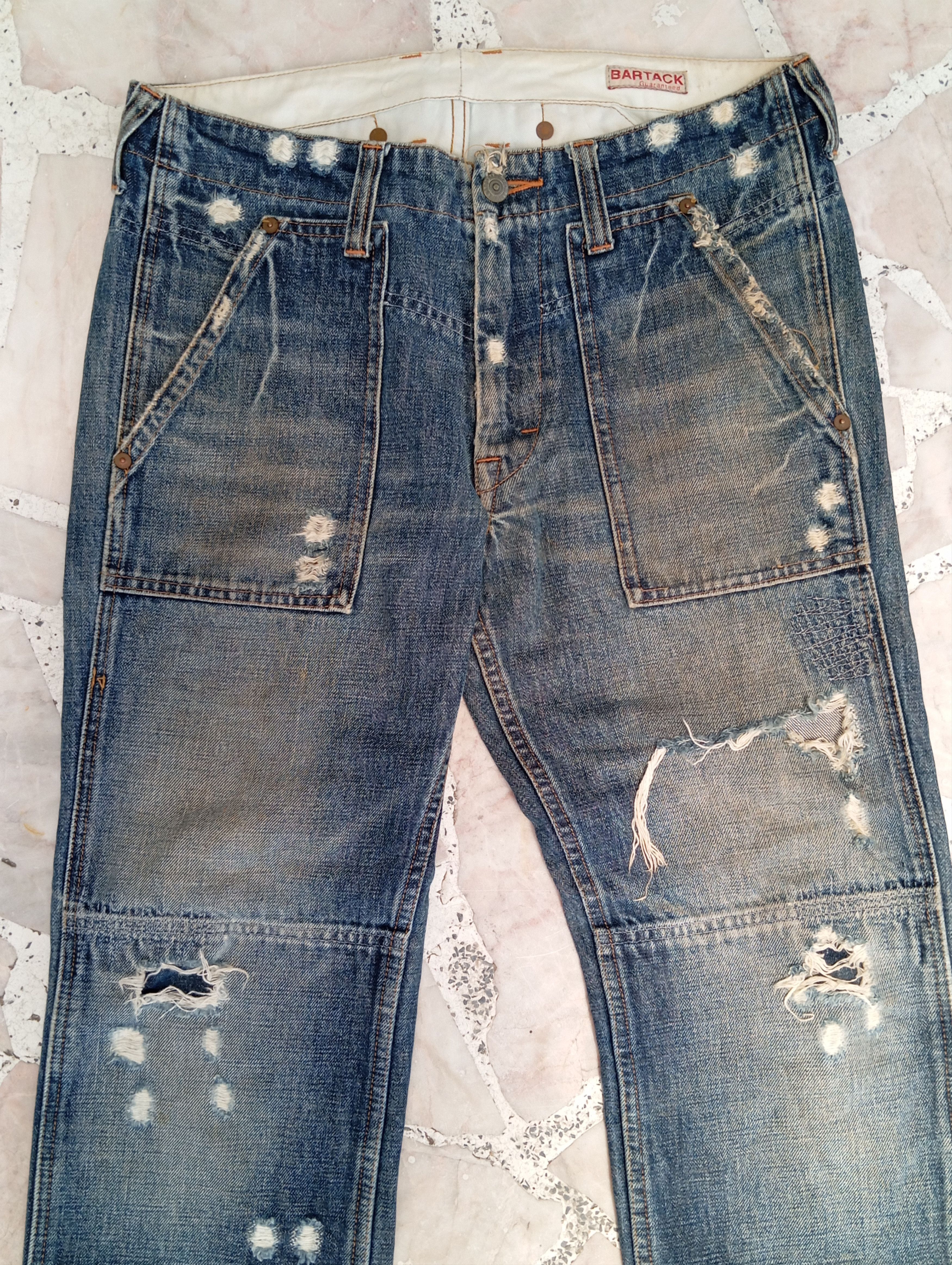 Other Denim Carpenter Distressed Denim with back buckle Size US 31 - 1 Thumbnail