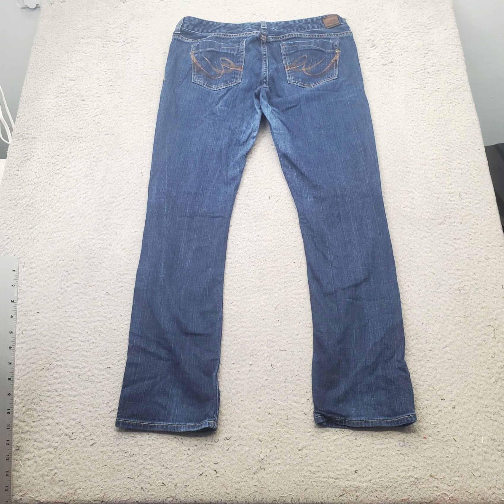 Denime X2 Womens Size 12 Jeans Blue Stretch Denim Straight Leg 5-Pocket Regular Inseam 30.5" Casual Boho Vintage: Pre-owned Size 34" / US 12 / IT 48 - 2 Thumbnail