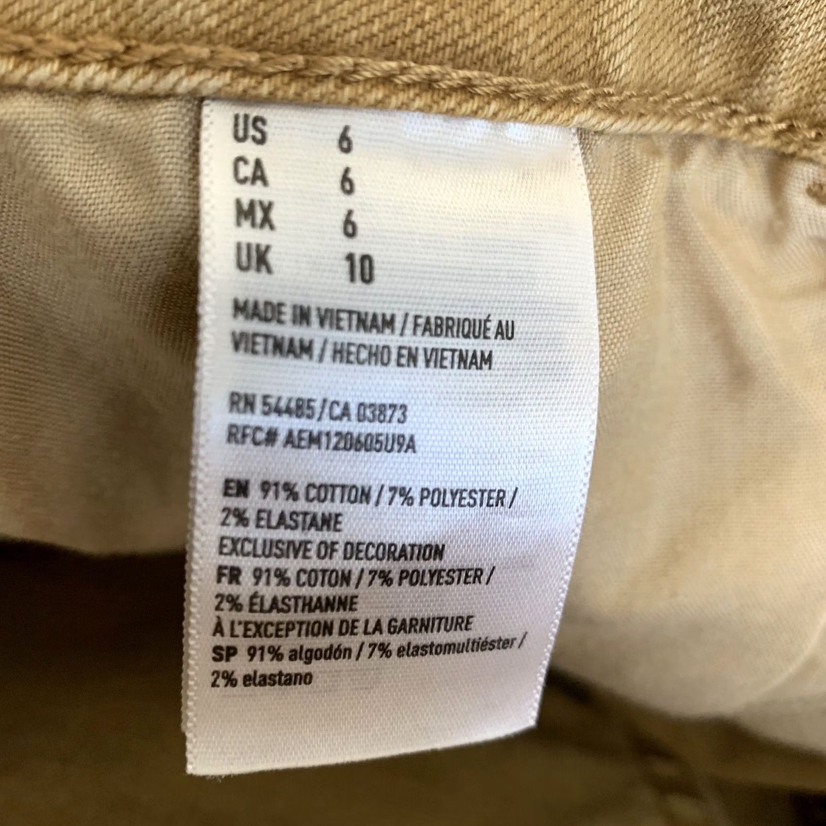 American Eagle Outfitters American Eagle Hi Rise Shortie Womens 6 Gold Denim Cut Offs Super Stretch Size 28" / US 6 / IT 42 - 6 Thumbnail