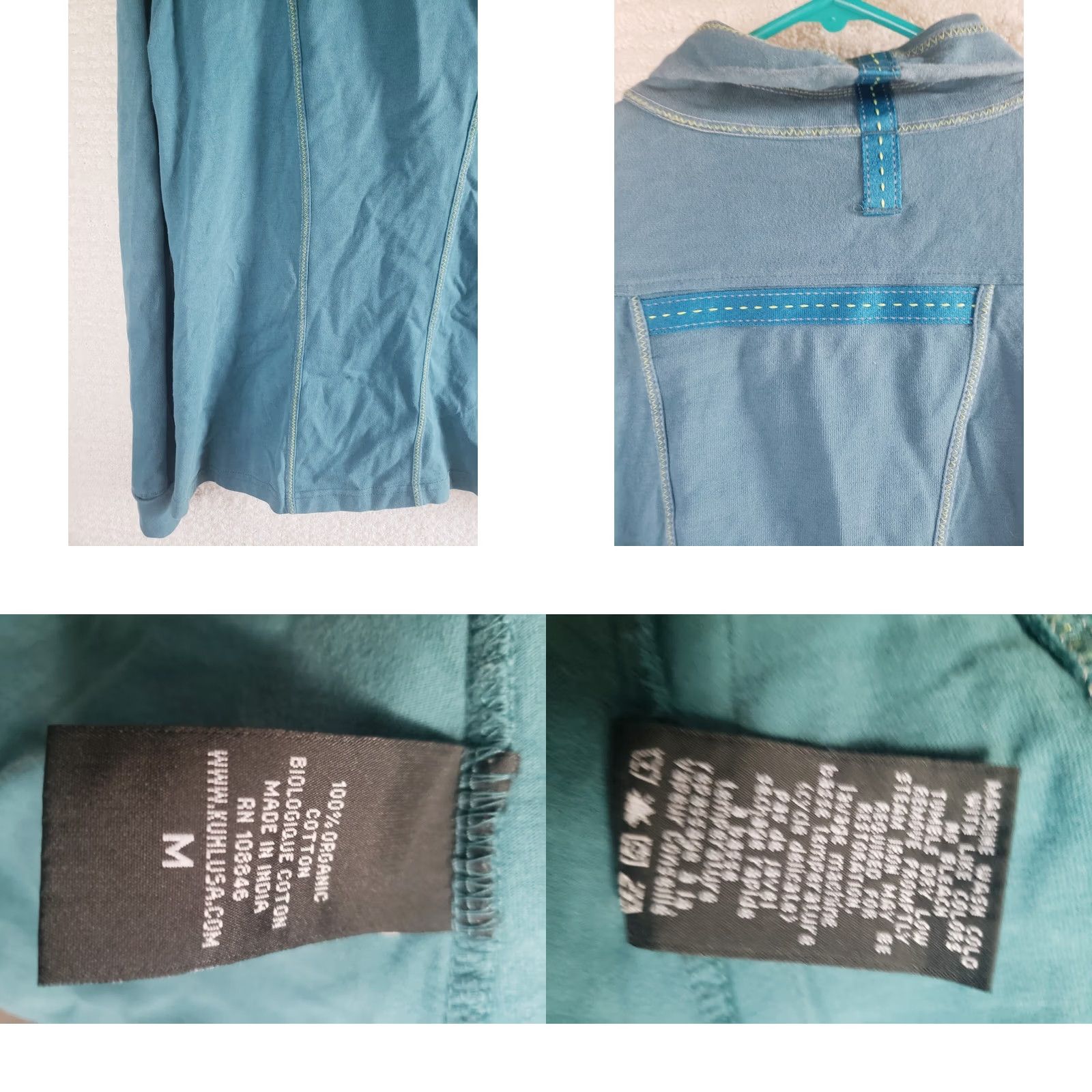 Vintage Kuhl Jacket M Kember Full Zip Turquoise Blue Green Organic Cotton Womens Medium Regular Size M / US 6-8 / IT 42-44 - 9 Thumbnail