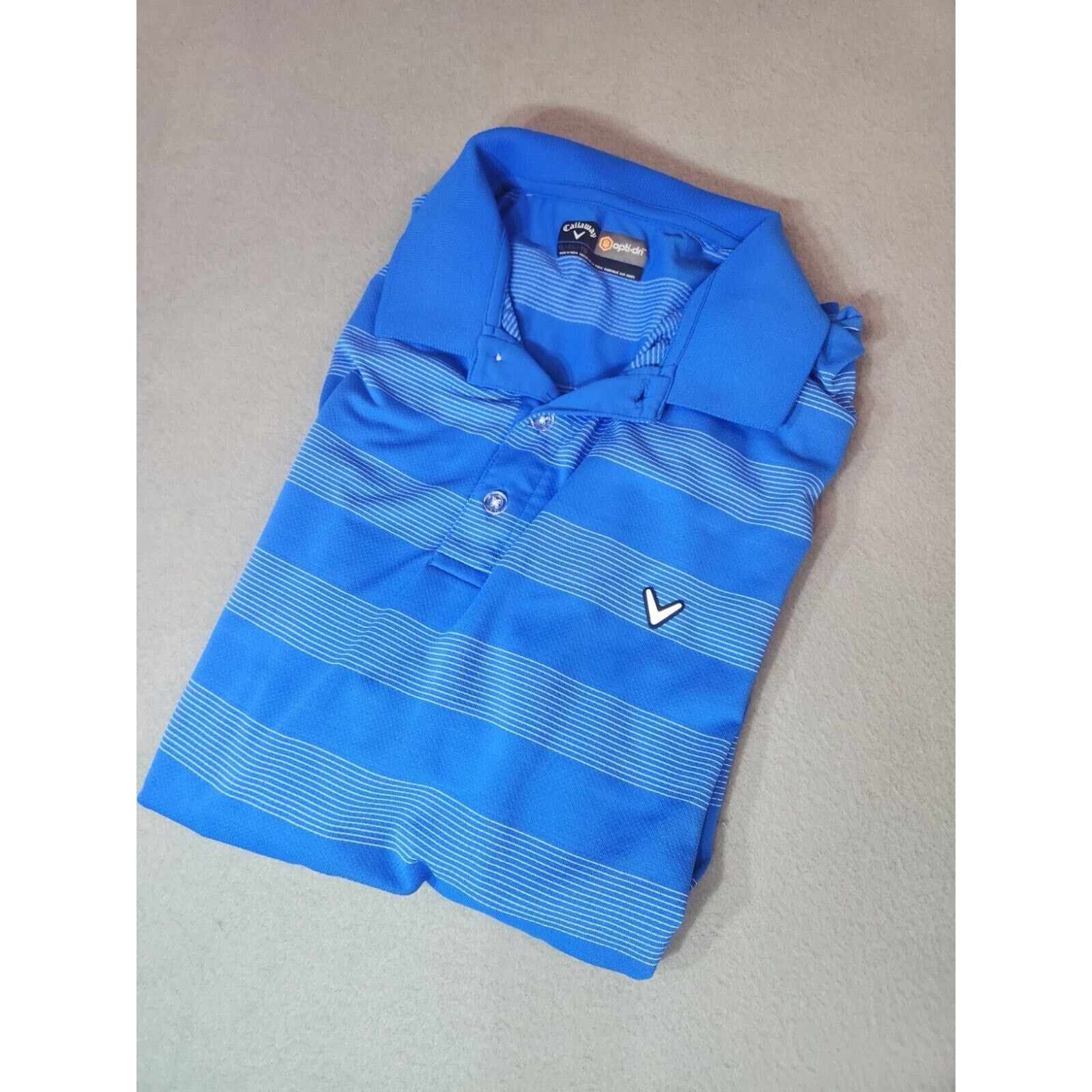 Callaway Callaway OptiDri Men’s Golf Polo Shirt XL Blue-White Striped Size US XL / EU 56 / 4 - 1 Thumbnail