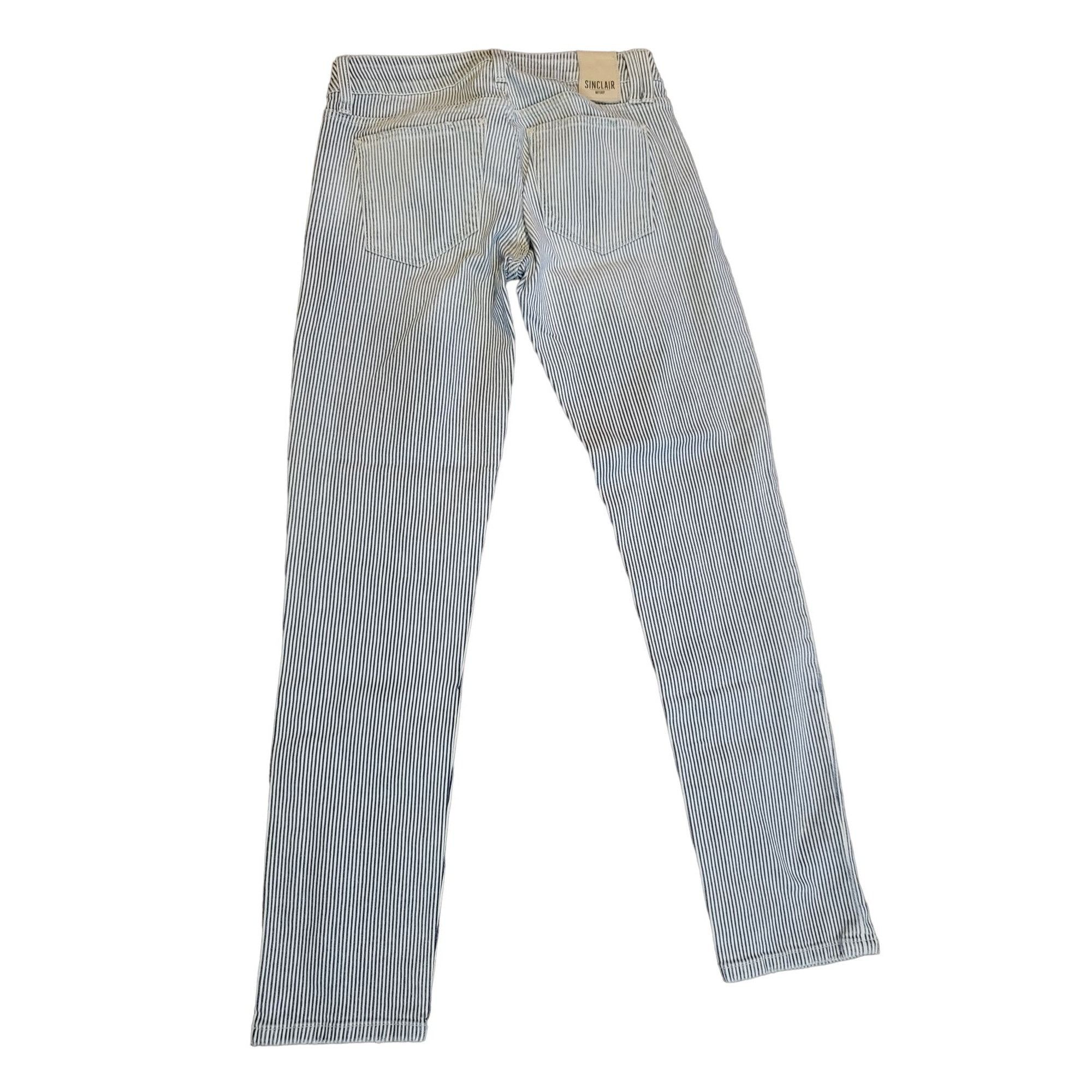 Sinclair Global Sinclair MFGRP Striped Jeans Women Sz 26 Straight Leg Slim E Size 26" / US 2 / IT 38 - 6 Thumbnail