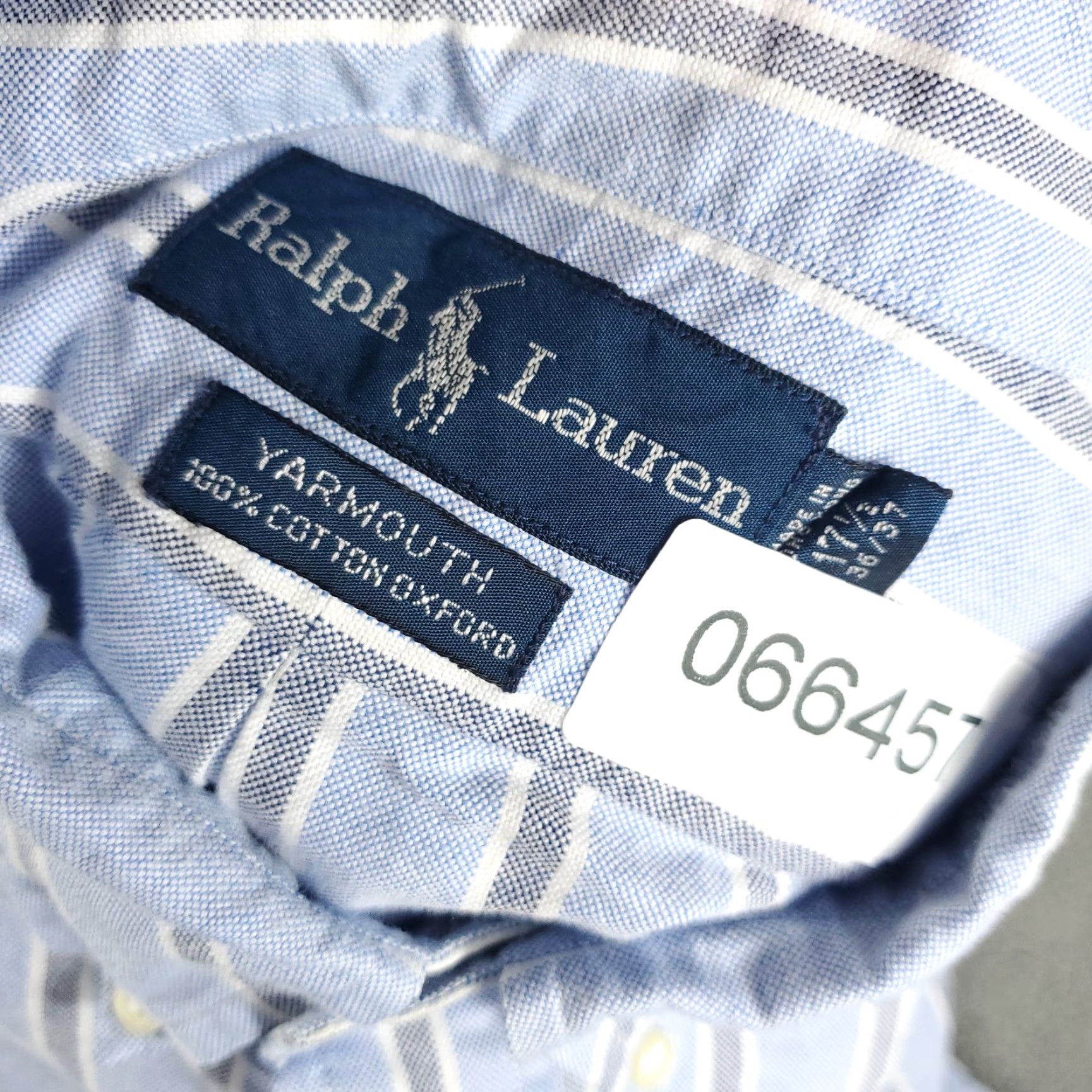 Ralph Lauren Ralph Lauren Shirt Mens 17.5 Blue Striped Pony Dress Button Up Long Sleeve Shirt Size 48R - 8 Thumbnail