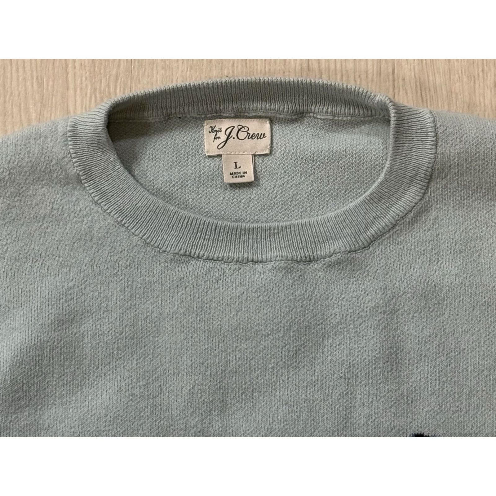 J.Crew J.Crew Women’s Landscape Jacquard Organic Cotton Knit Sweater L Multicolor Crew Neck Solid Pattern Pullover Short Sleeve? Size L / US 10 / IT 46 - 3 Thumbnail