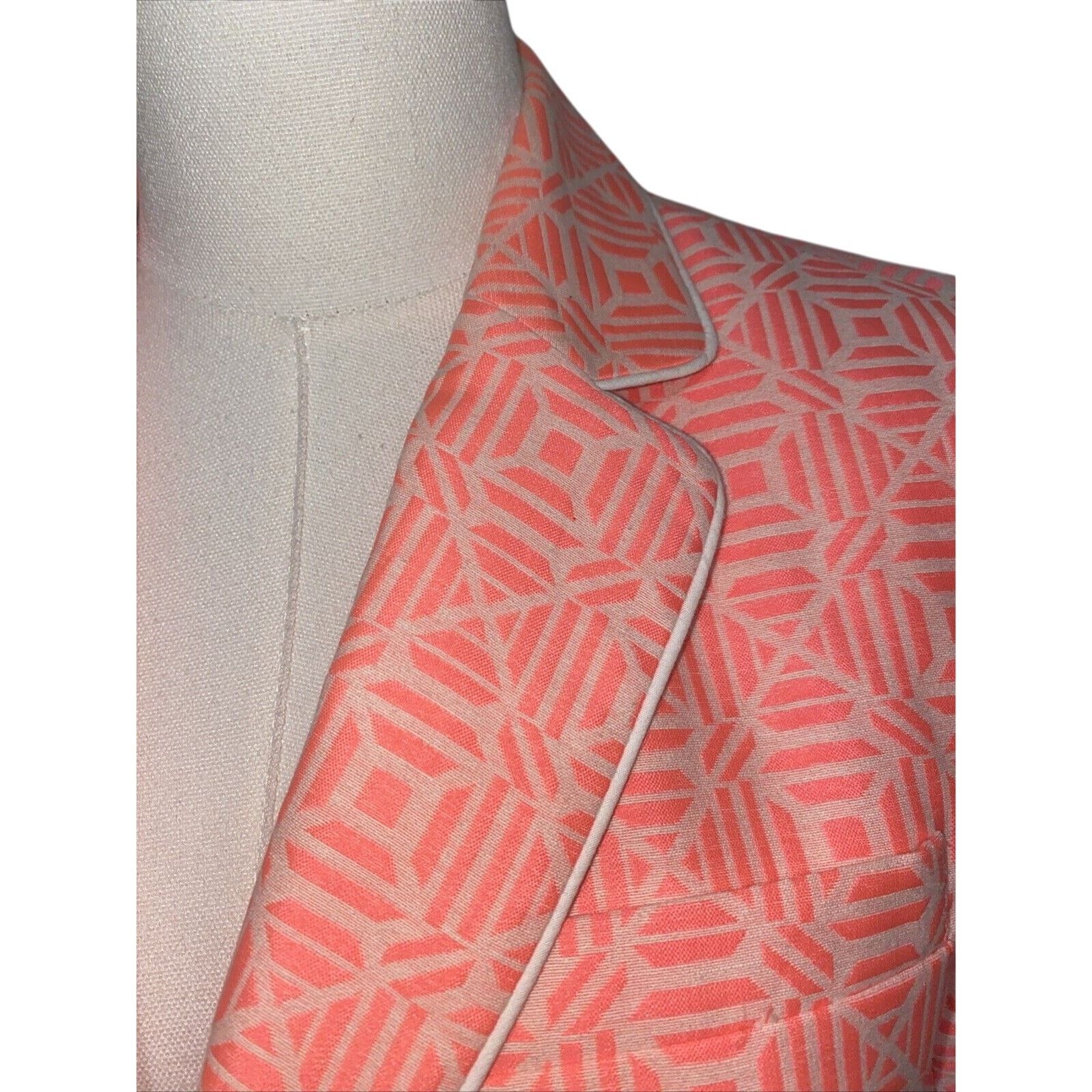 Gap Gap Academy Blazer Jacket Sz 6 Neon Pink White Geometric Size M / US 6-8 / IT 42-44 - 3 Thumbnail