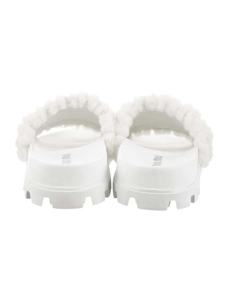 Miu Miu o1B3y1r0526 Shearling Slides in White Size US 11 / IT 41 - 4 Thumbnail