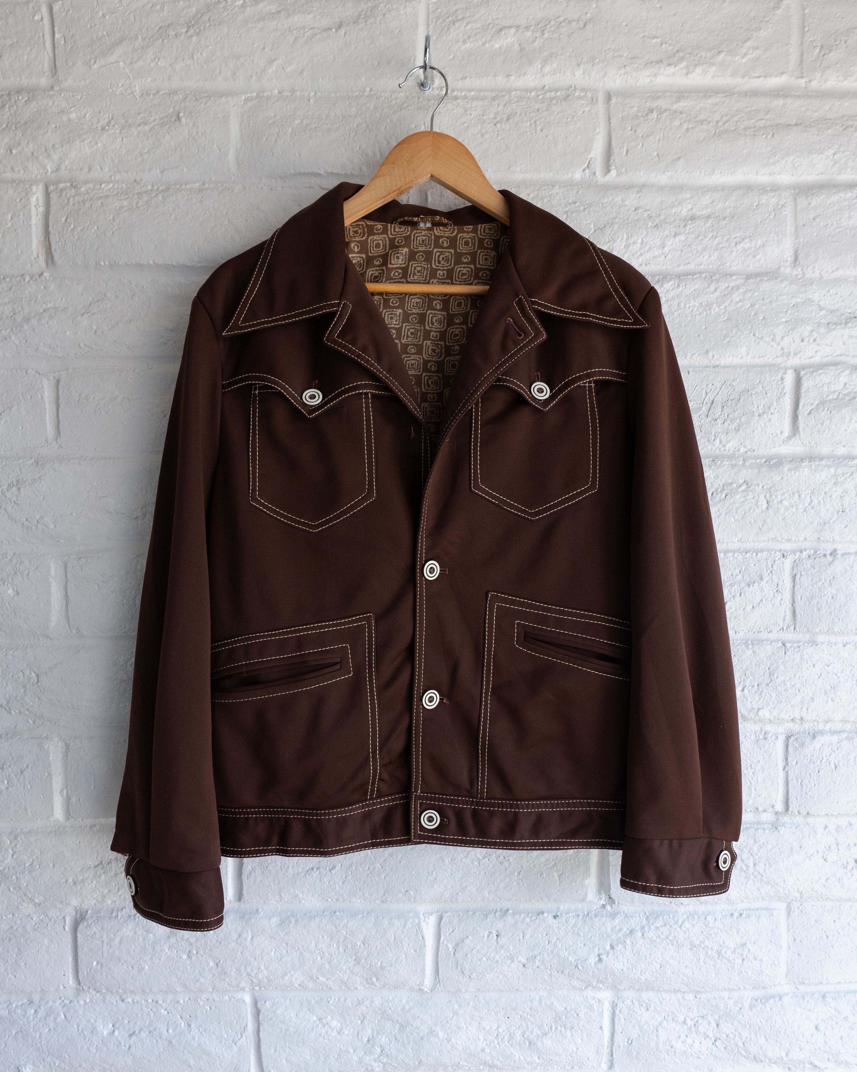 Vintage 70s Western Disco Leisure Contrast Stitch Jacket