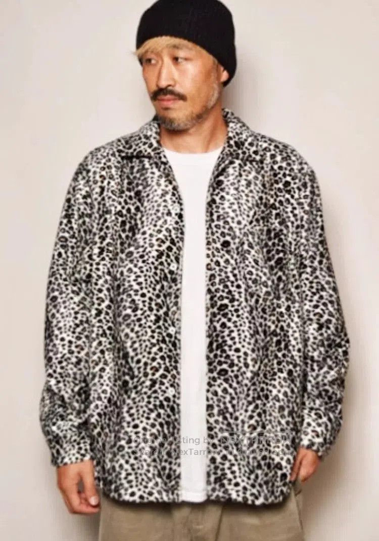 VINNY's Fake Fur White Leopard Shirt. Size US XL / EU 56 / 4 - 1 Thumbnail
