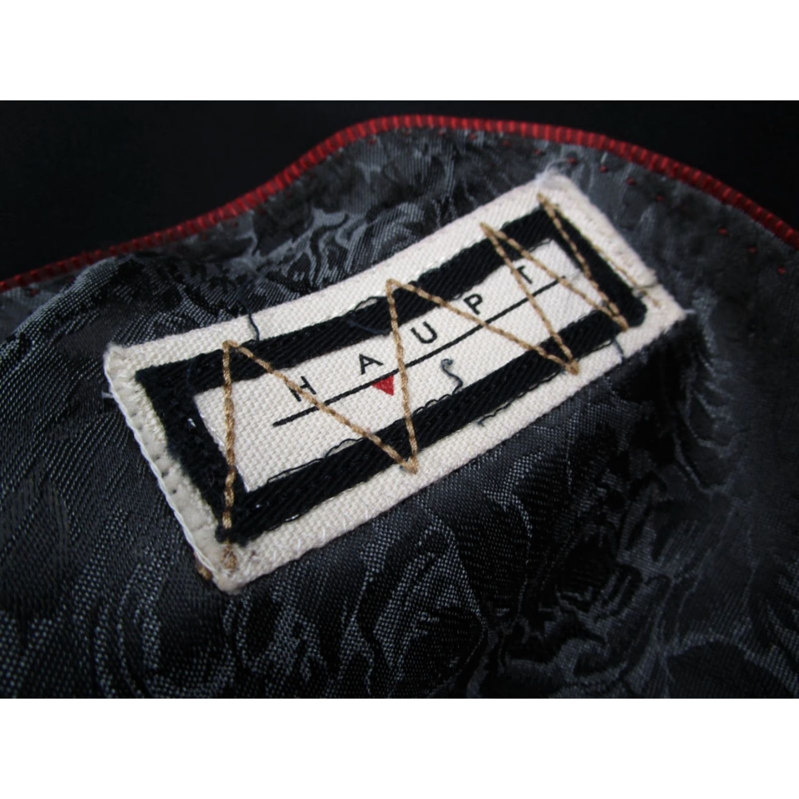 Vintage Haupt Germany Blazer Mens 2 Button Jacket Black Polyester Blend Notch Lapel Regular Single-Breasted 42/XL Size 42R - 2 Thumbnail