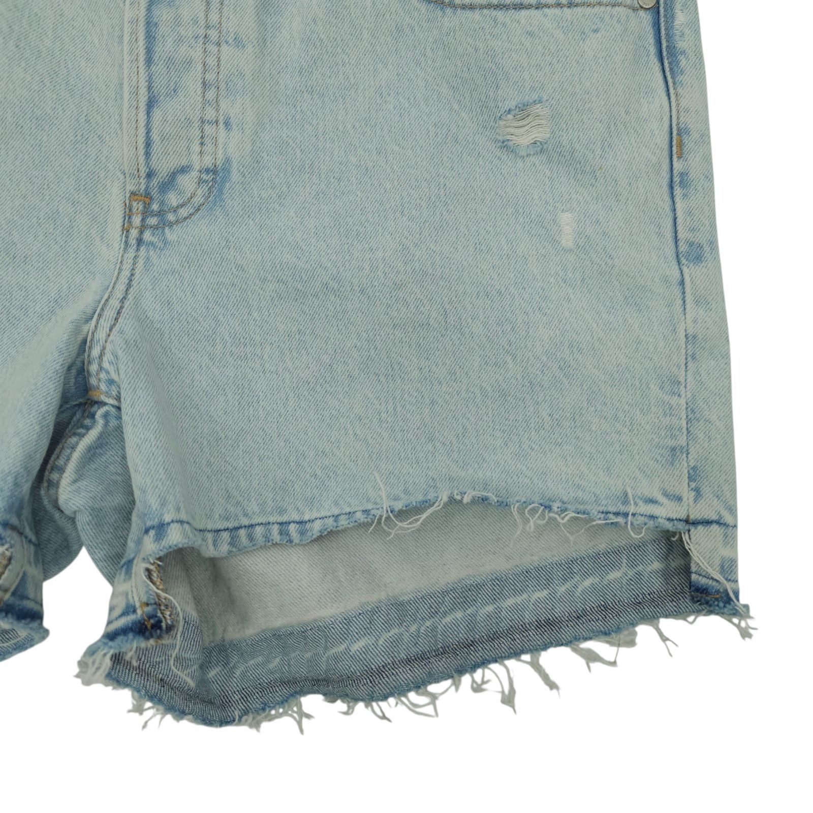 Express Express Denim Shorts Womens 10 Light Wash Boho Mid Rise Raw Size 32" / US 10 / IT 46 - 13 Thumbnail