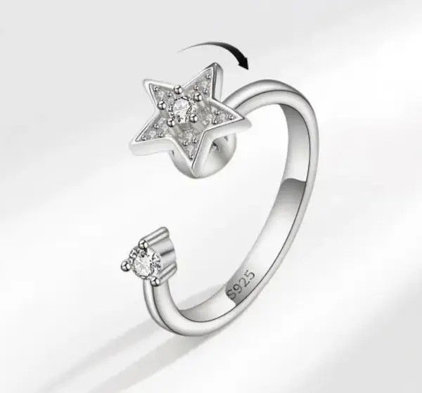 Jewelry Star Spinner Adjustable Ring Size ONE SIZE - 4 Thumbnail