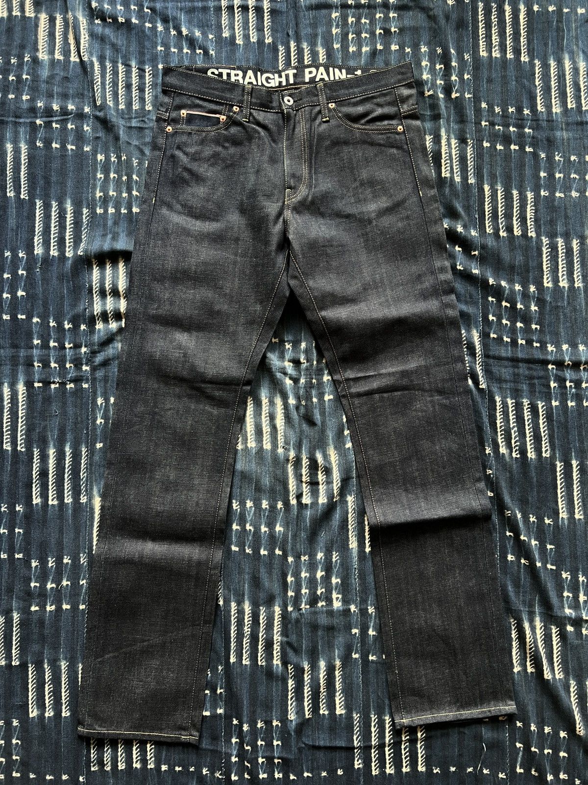 Japanese Brand Rigid Orange Selvedge Denim Jeans Size US 33 - 1 Thumbnail