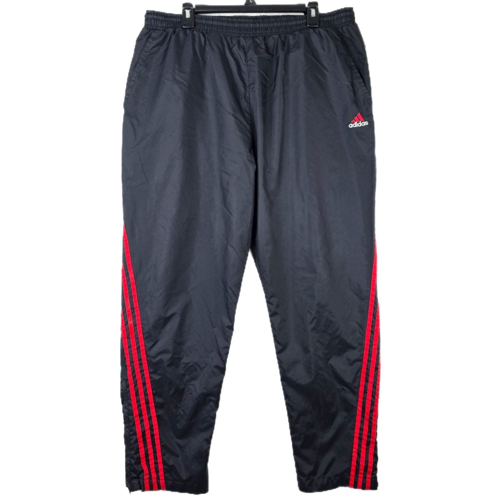 Adidas Vintage Adidas Pants Large Black Red Track Windbreaker Size US 36 / EU 52 - 1 Thumbnail