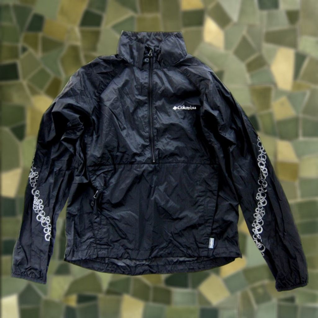 Rains Columbia Nylon Black Lightweight 1/4 Zip Pocket Pullover Windbreaker Rain Jacket M Size M / US 6-8 / IT 42-44 - 1 Thumbnail
