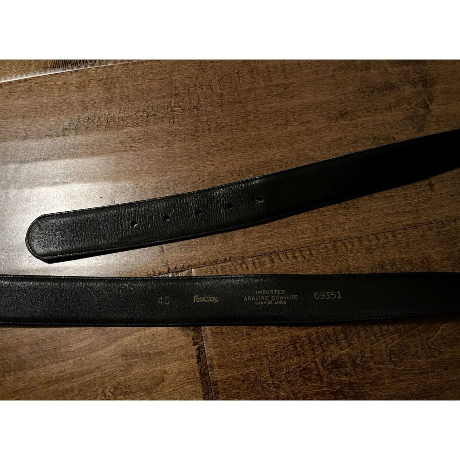 Footjoy FootJoy Black Leather Belt Gold Hardware Analine Cowhide 69351 1.5" Men's 40 Size 40 - 5 Thumbnail