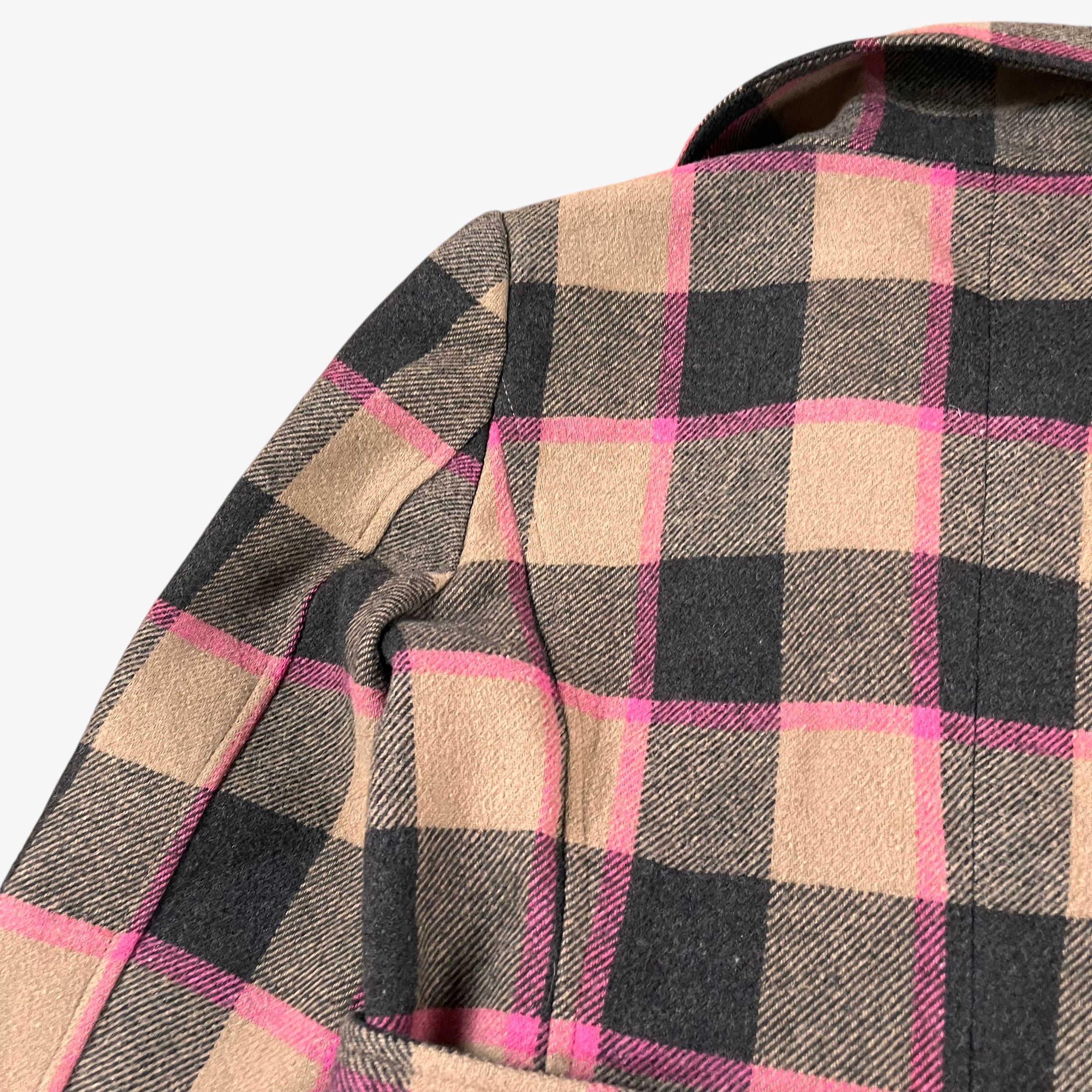 Roberto Cavalli Vintage 90s Women's Roberto Cavalli Tartan Wool Coat Size S / US 4 / IT 40 - 5 Thumbnail