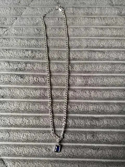 Other Square Blue Zirconia Pendant Necklace Size ONE SIZE - 2 Thumbnail