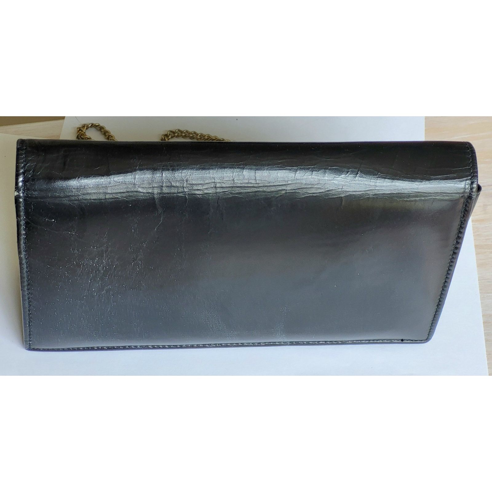Pierre Cardin Vintage Pierre Cardin Clutch Shoulder Bag Black Leather 70s Size ONE SIZE - 11 Thumbnail