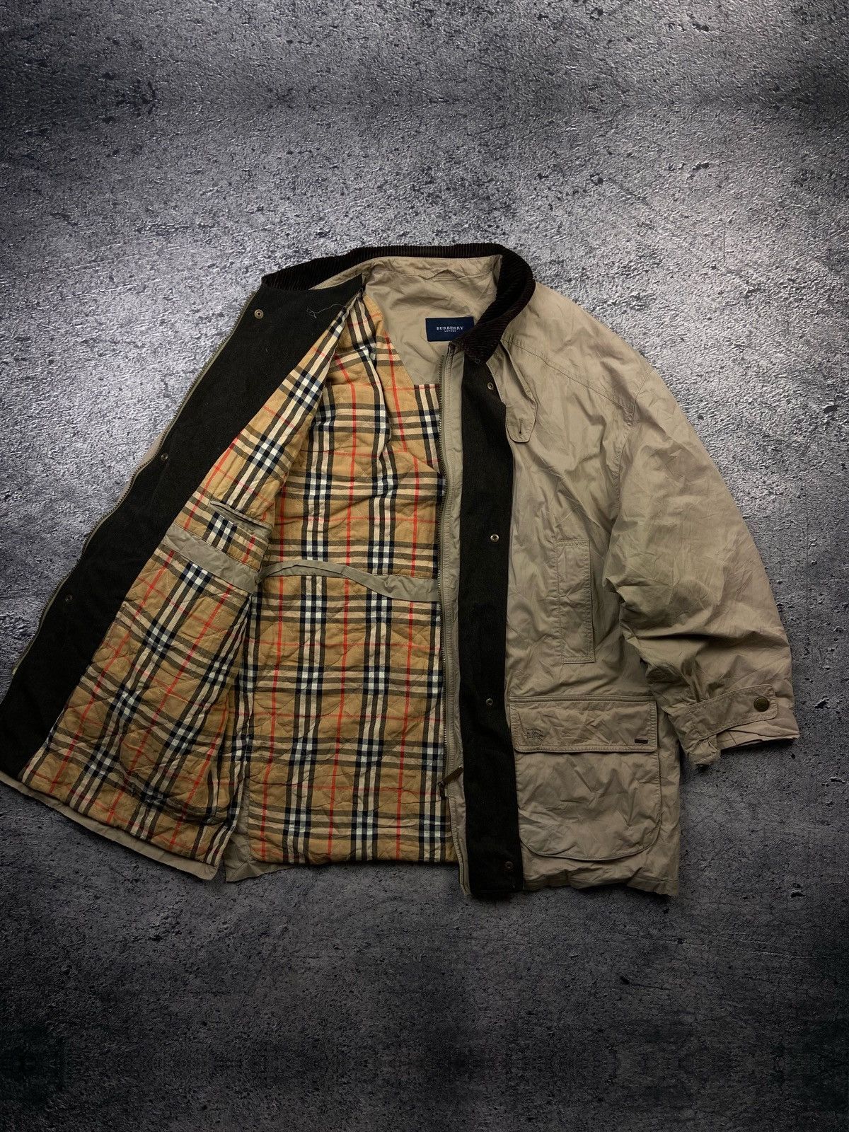 BURBERRY Nova Check Trench Coat Gore-Tex Vintage Luxury Rare