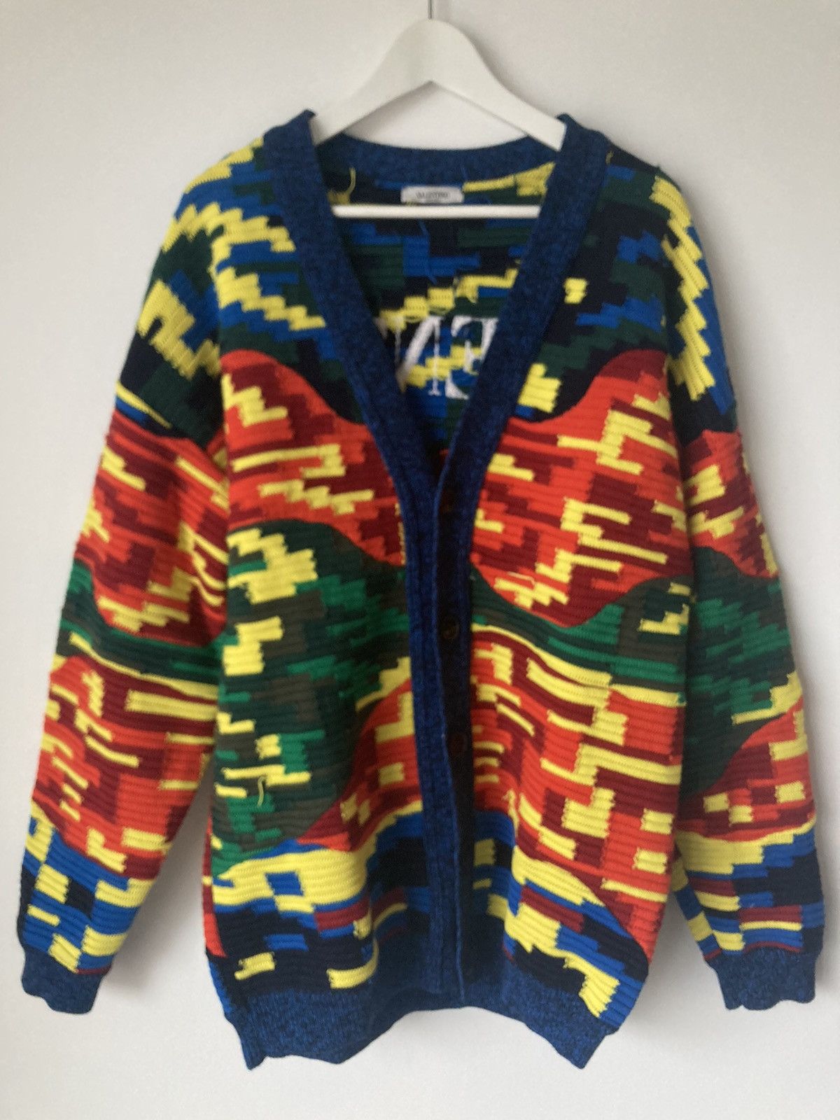 Valentino WOOL AND COTTON CARDIGAN WITH CAMOU7 MOTIF Size US S / EU 44-46 / 1 - 2 Thumbnail