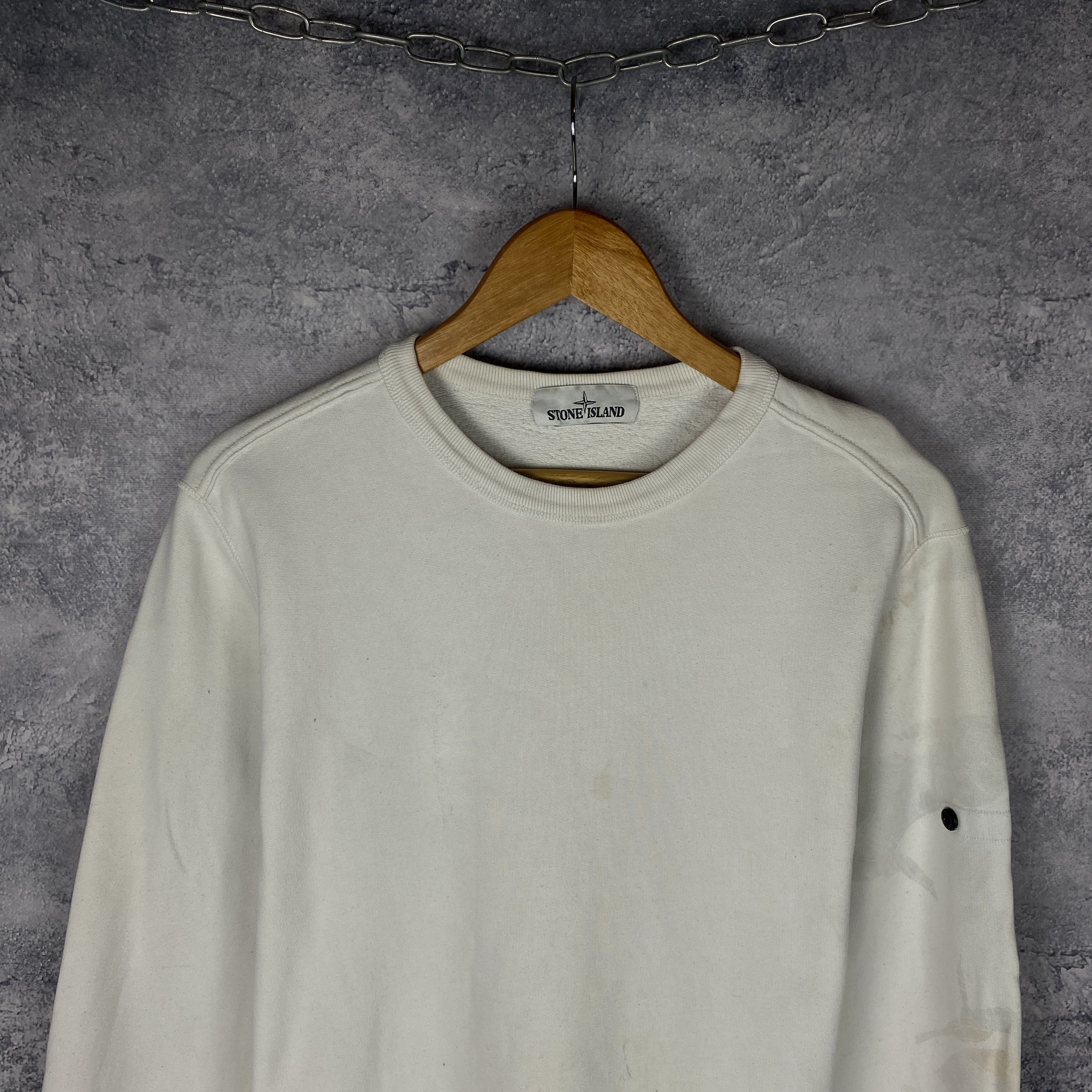 Stone Island Stone Island Sweatshirt Men's Size L White Long Sleeve Size US L / EU 52-54 / 3 - 2 Thumbnail