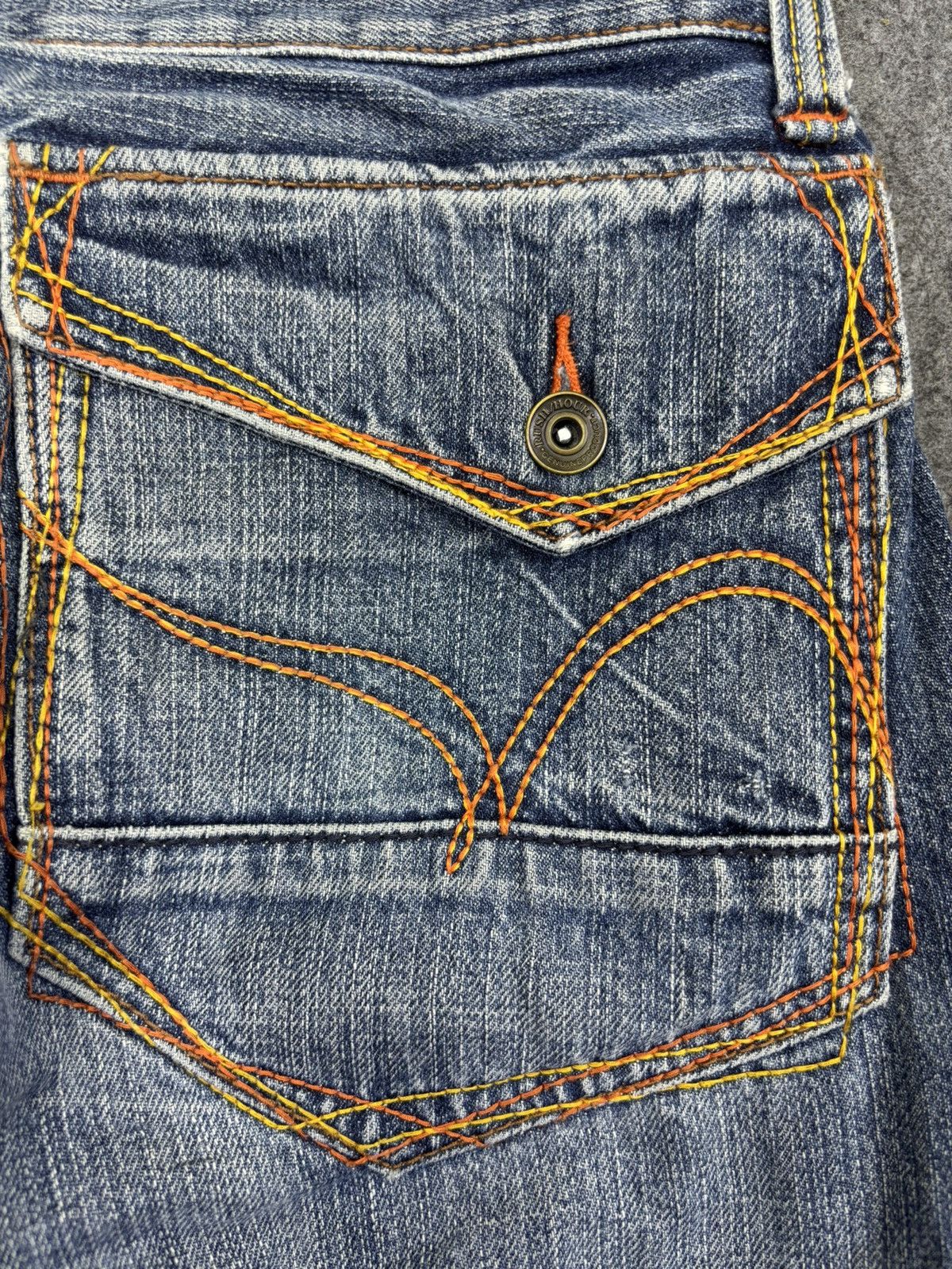 Japanese Brand 💥Insane💥Rush Hour Double Waist stone Wash Denim F759 Size US 30 / EU 46 - 15 Thumbnail
