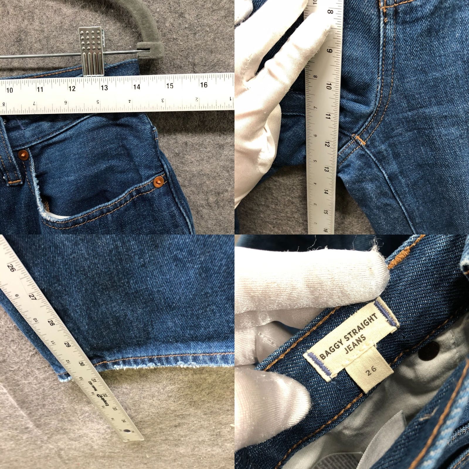 Madewell Madewell Baggy Straight Jeans Womens 26 Blue Dark Worn Indigo Wash High Rise Straight Mens Womens? Size 26" / US 2 / IT 38 - 8 Thumbnail