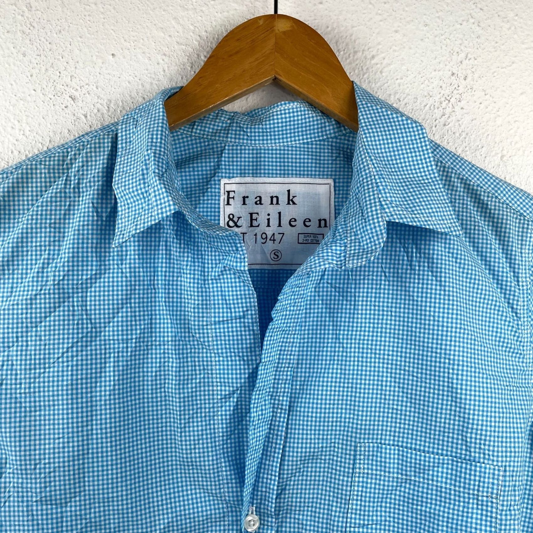 Frank & Eileen Frank & Eileen Barry Shirt Gingham Blue White XS S Classic Womens Button Cuff Long Sleeve 100% Cotton Lightweight Check Pattern Vintage: No Size S / US 4 / IT 40 - 4 Thumbnail
