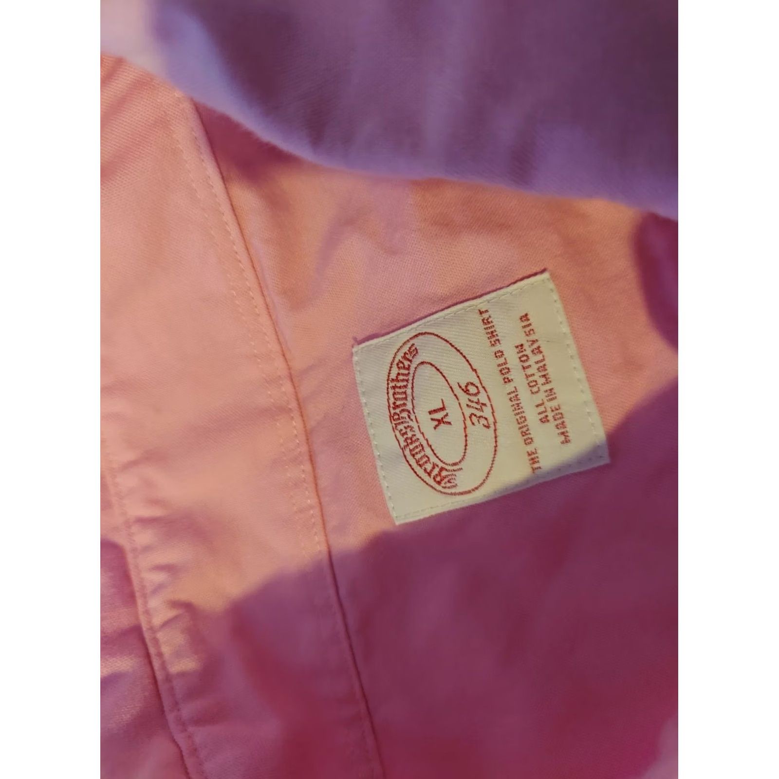 Brooks Brothers Brooks Brothers Shirt Mens XL Pink Dress Button Cotton Size 46R - 3 Thumbnail
